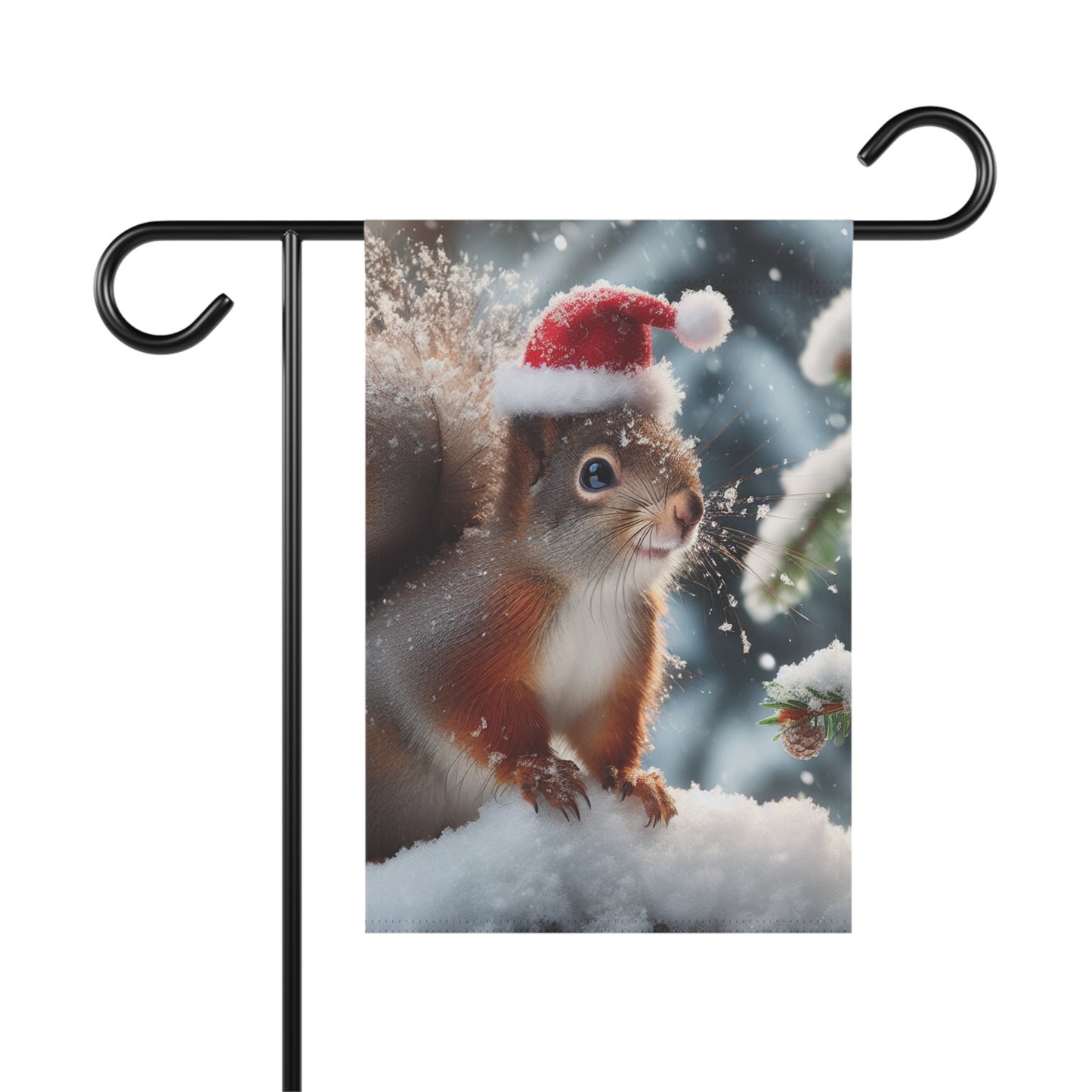 Garden & House Banner (Santa Squirrel)