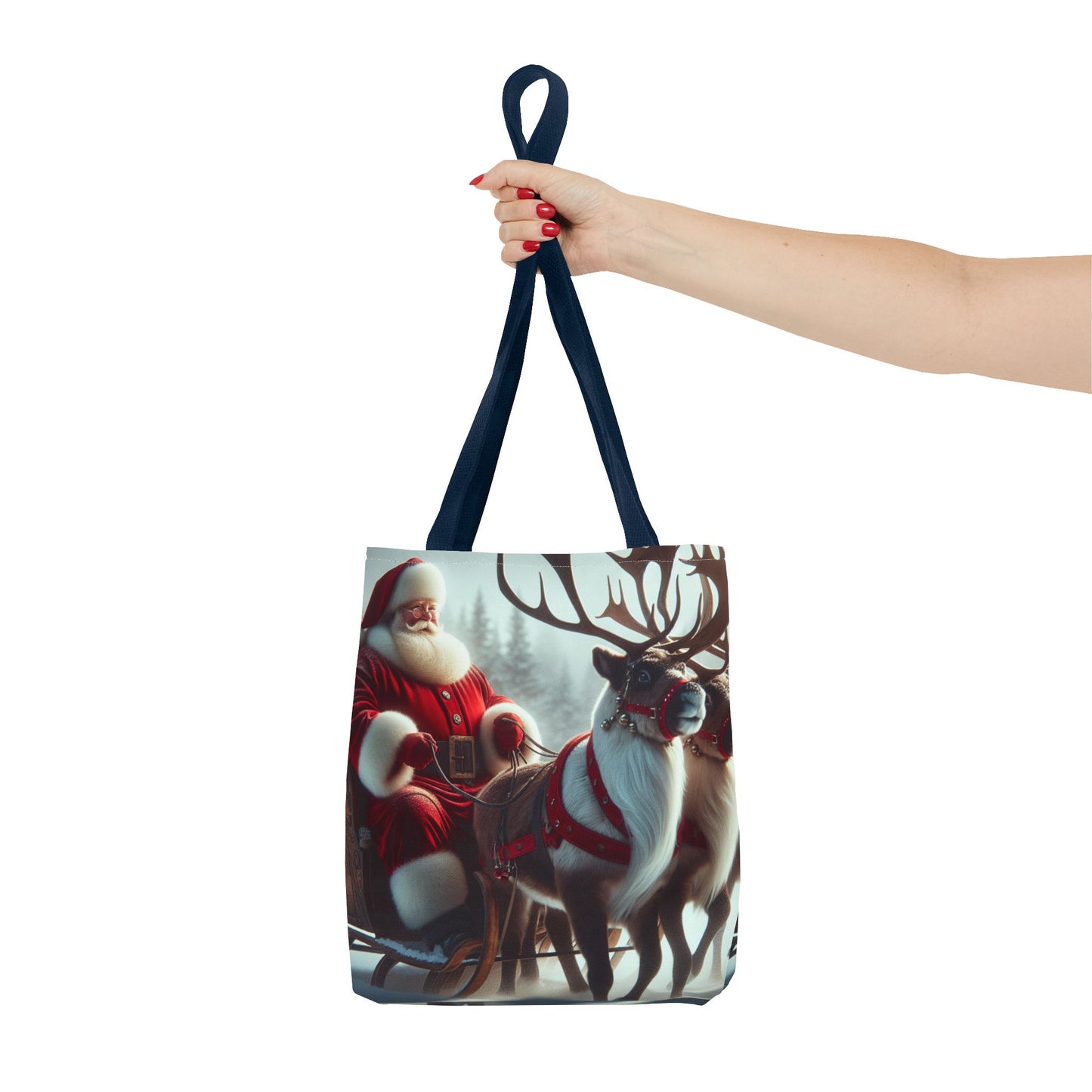 Tote Bag (AOP) (Santa/Reindeer)