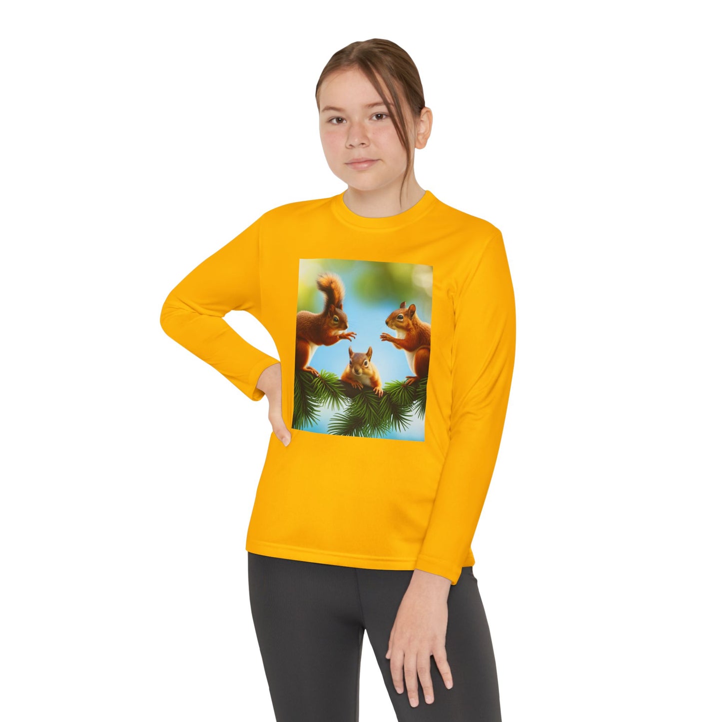 Youth Long Sleeve Competitor Tee (Squirrels)
