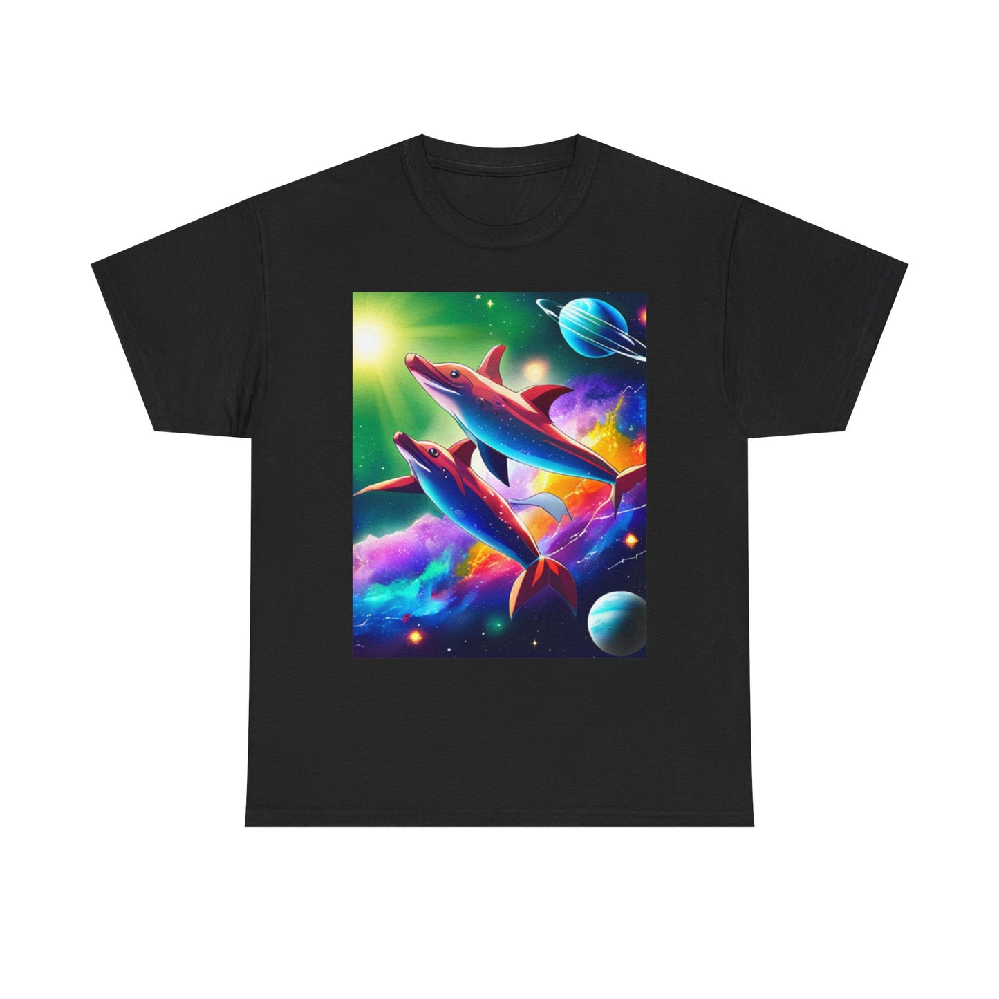 Unisex Heavy Cotton Tee (Dolphin space)