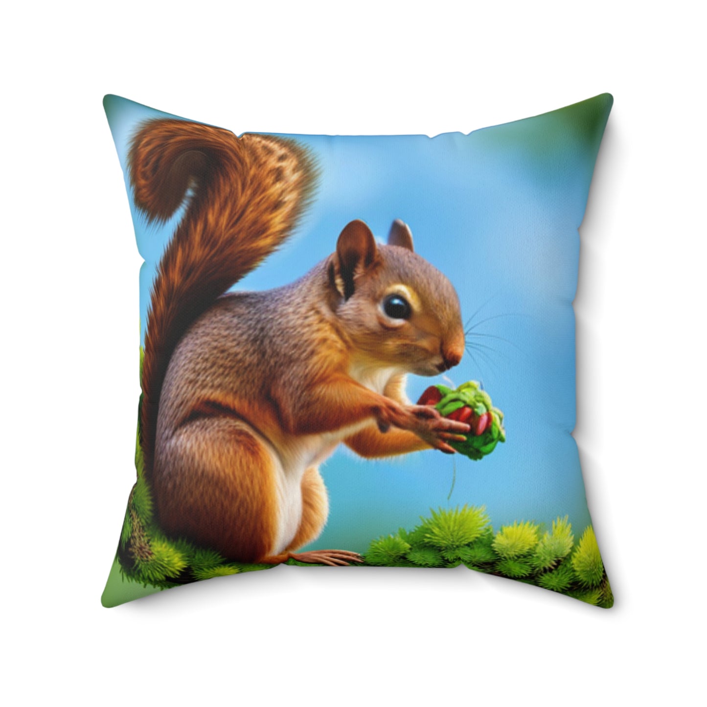 Spun Polyester Square Pillow (Squirrel)