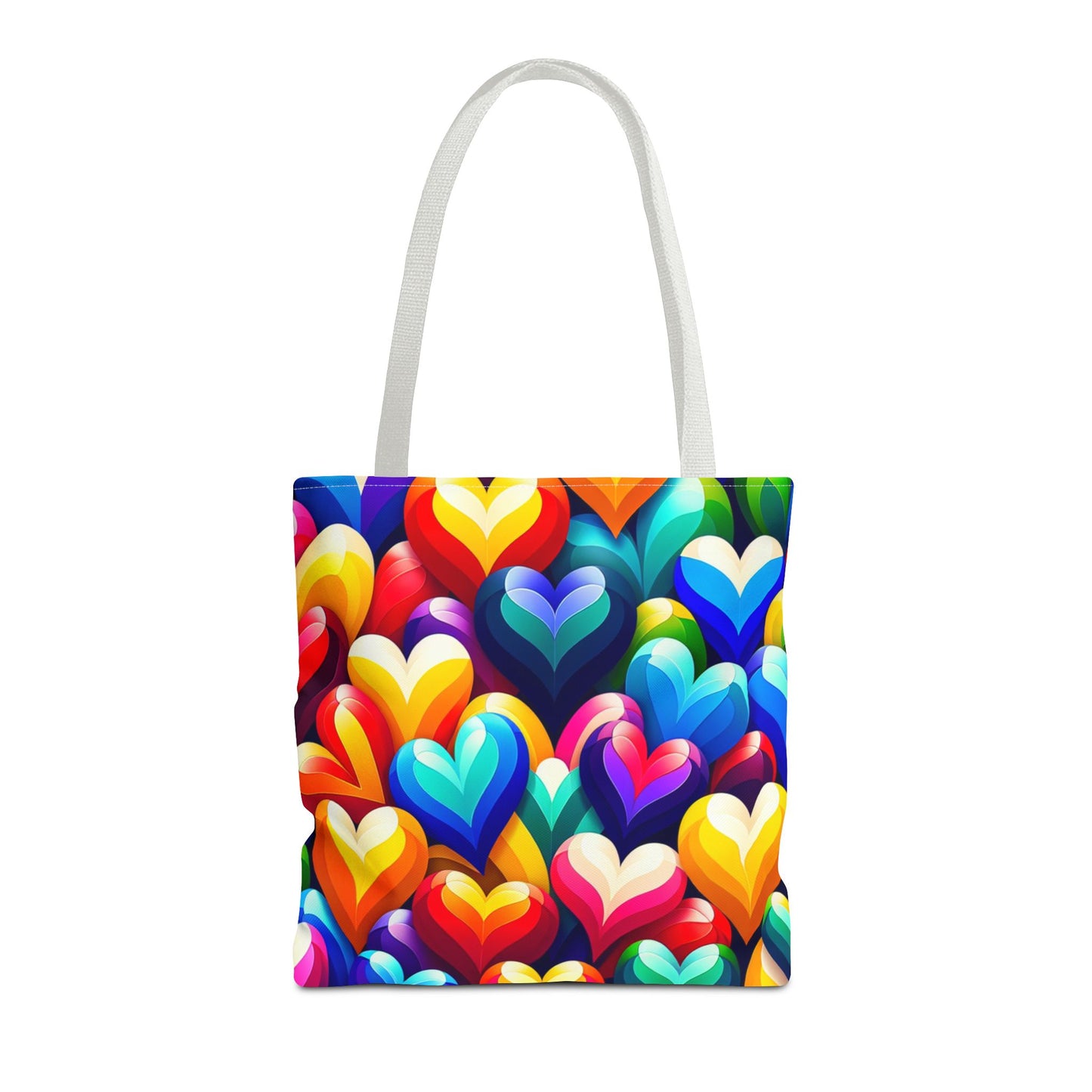 Tote Bag (AOP) (Colorful Hearts)