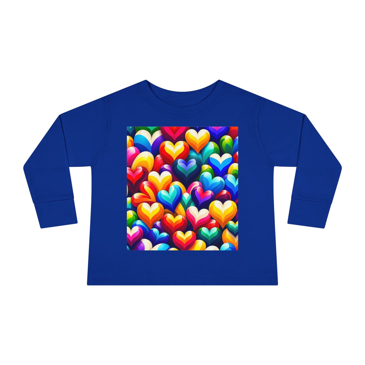 Toddler Long Sleeve Tee (Colorful Hearts)