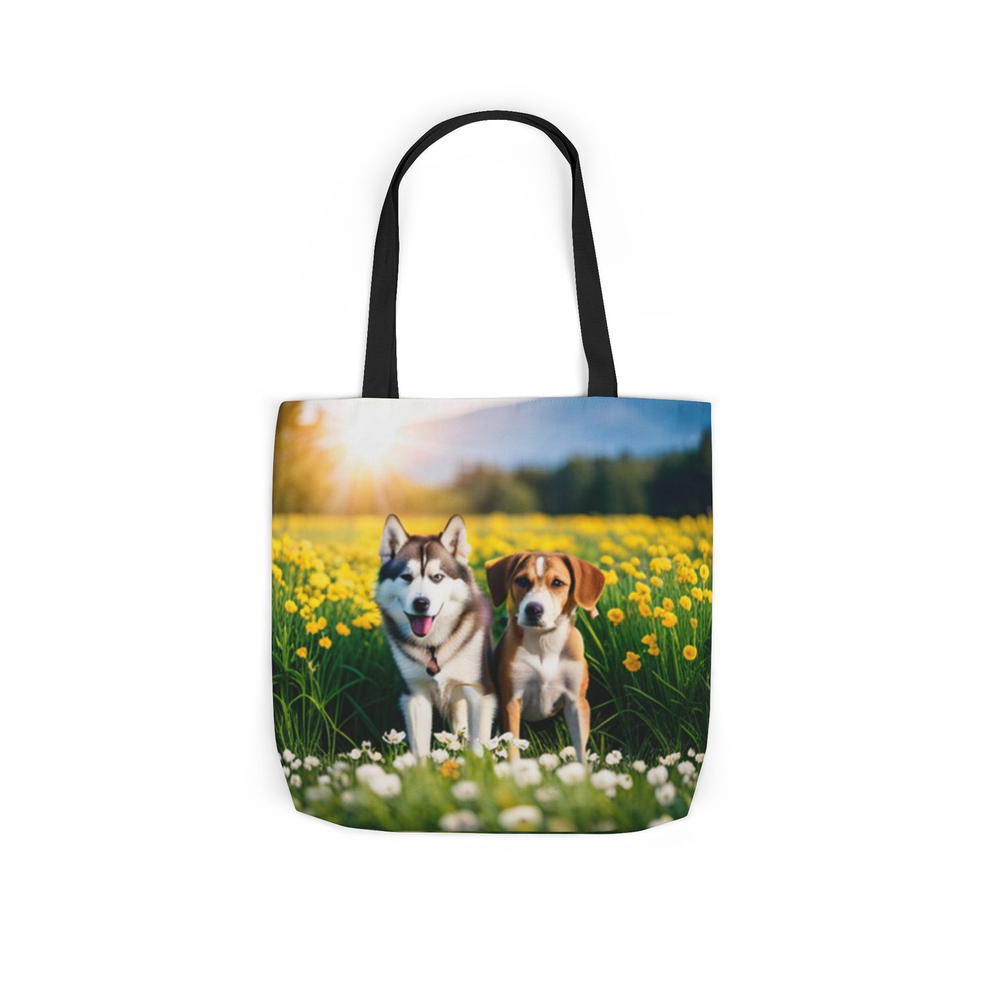 Canvas Tote Bag, 5-Color Straps (Husky/Beagle)