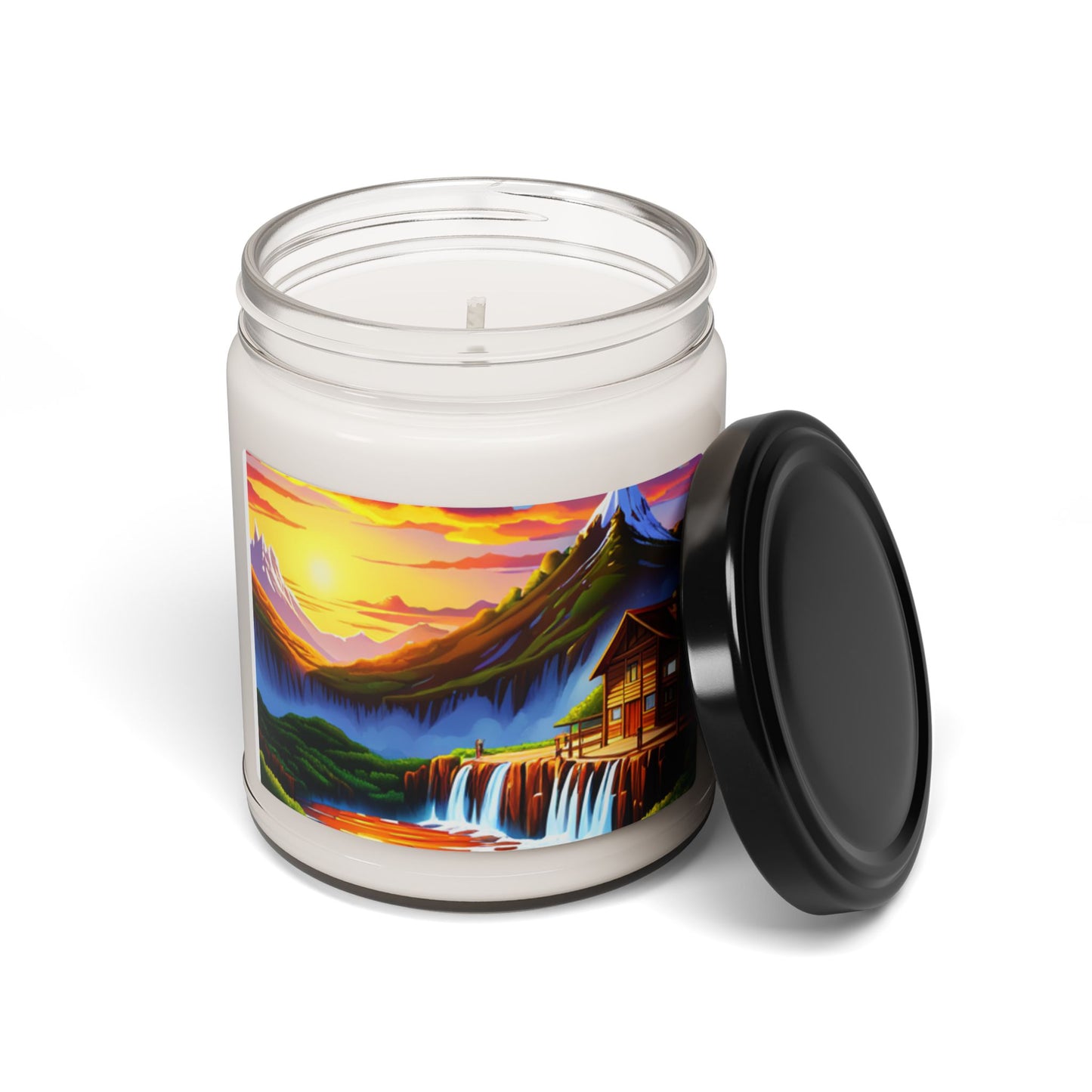 Scented Soy Candle, 9oz (Waterfall/Cabin)