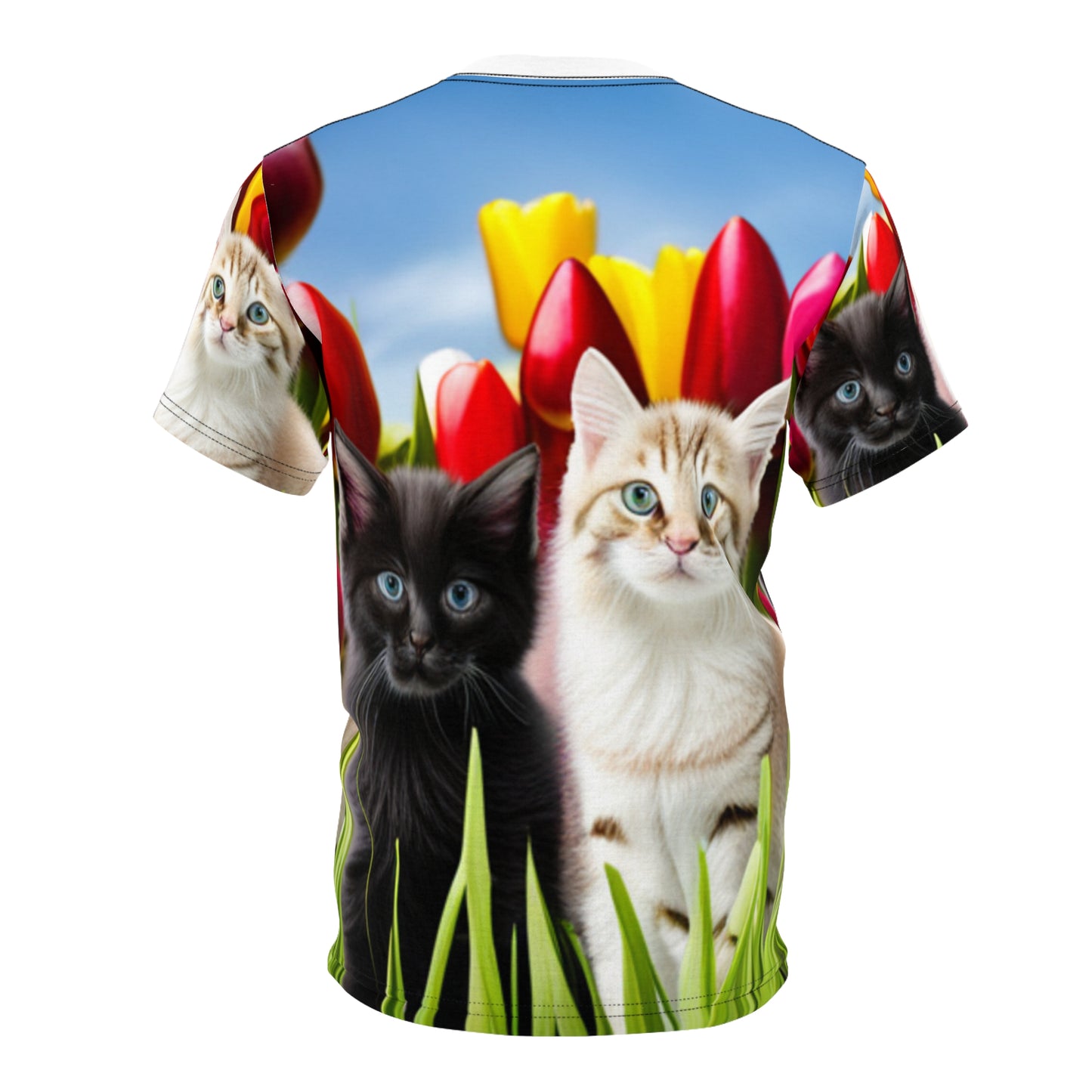 Unisex Cut & Sew Tee (AOP) (Kittens)
