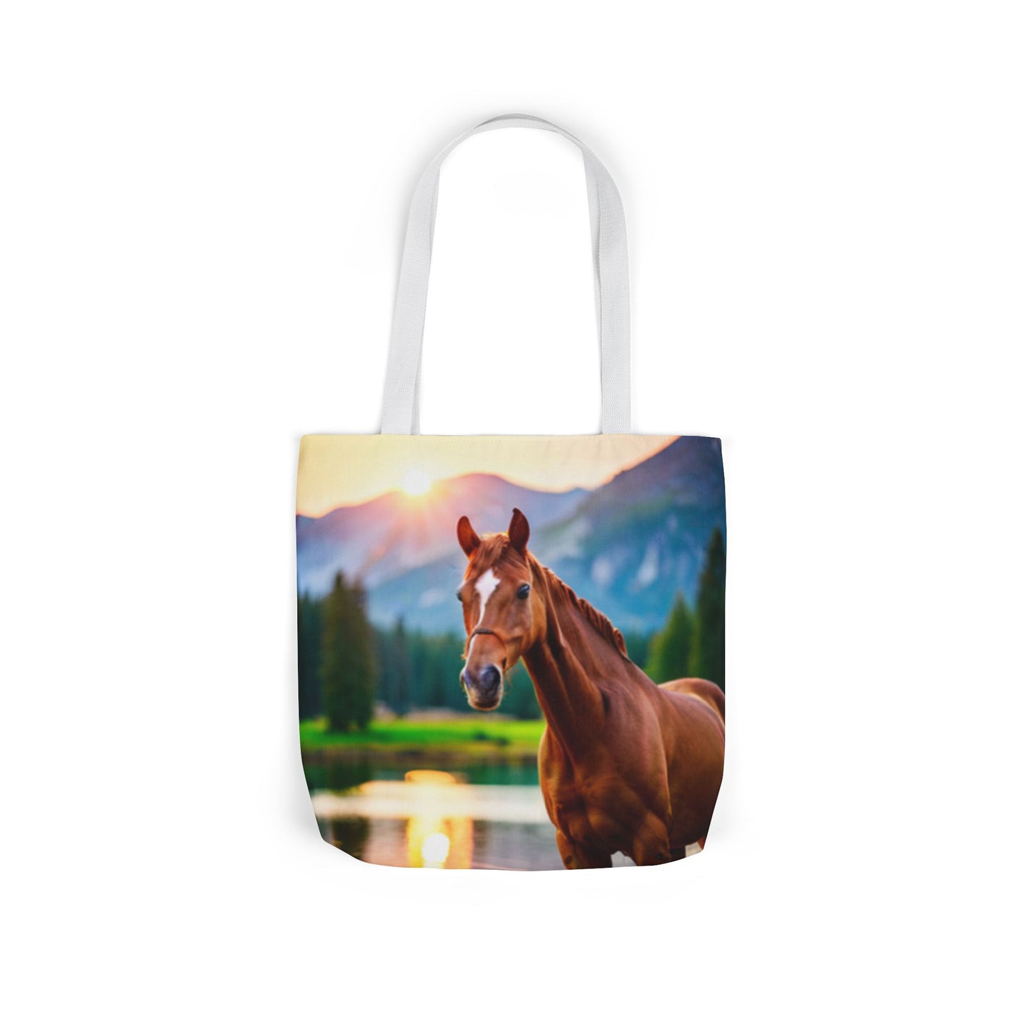 Canvas Tote Bag, 5-Color Straps (Horse)