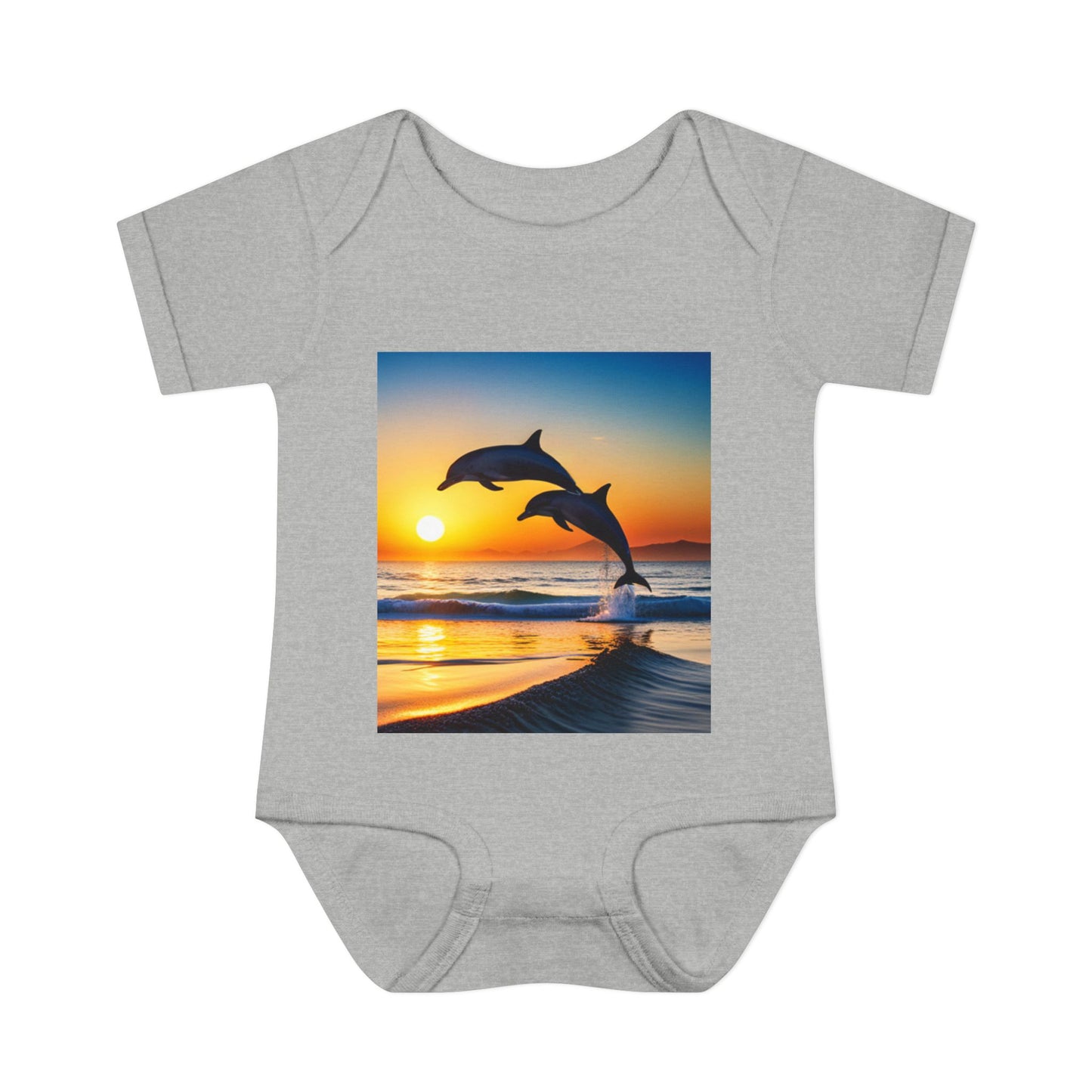 Infant Baby Rib Bodysuit (Dolphins)