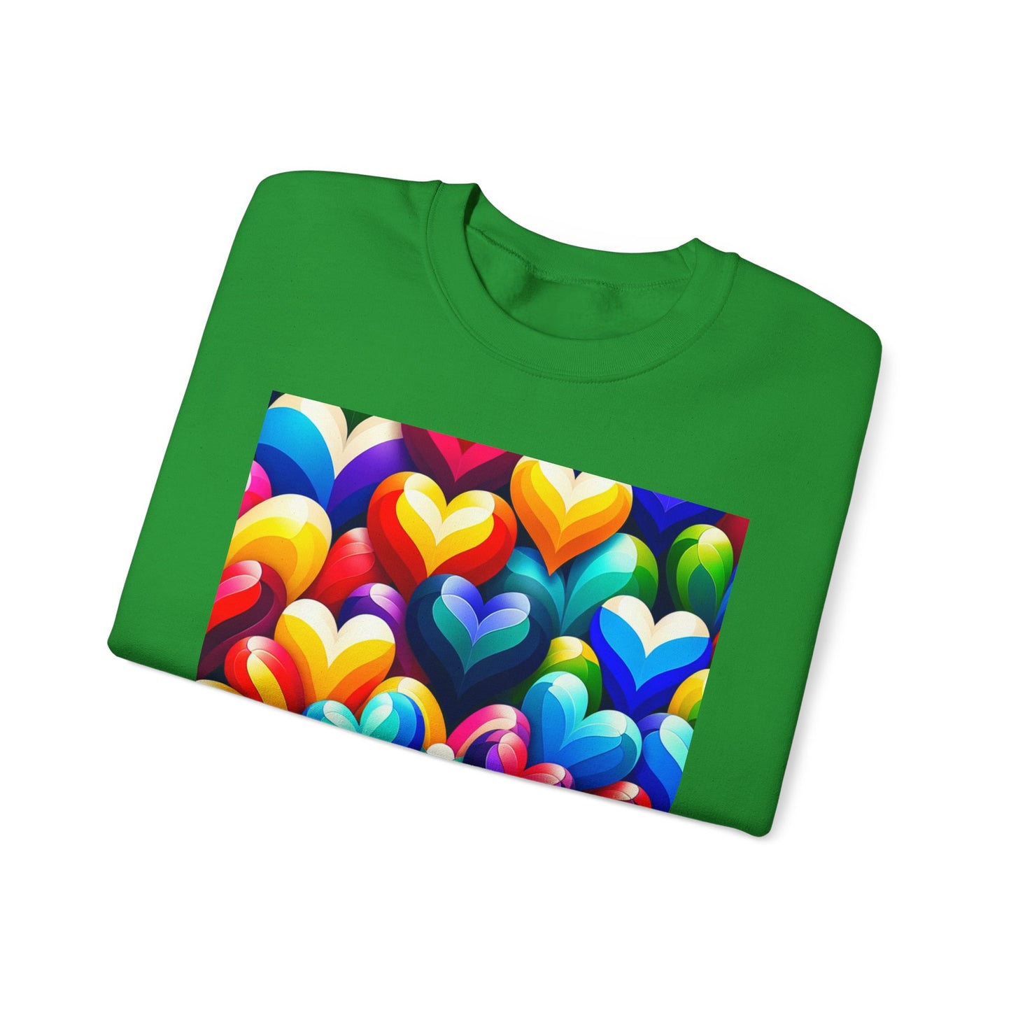 Unisex Heavy Blend™ Crewneck Sweatshirt (Colorful Hearts)