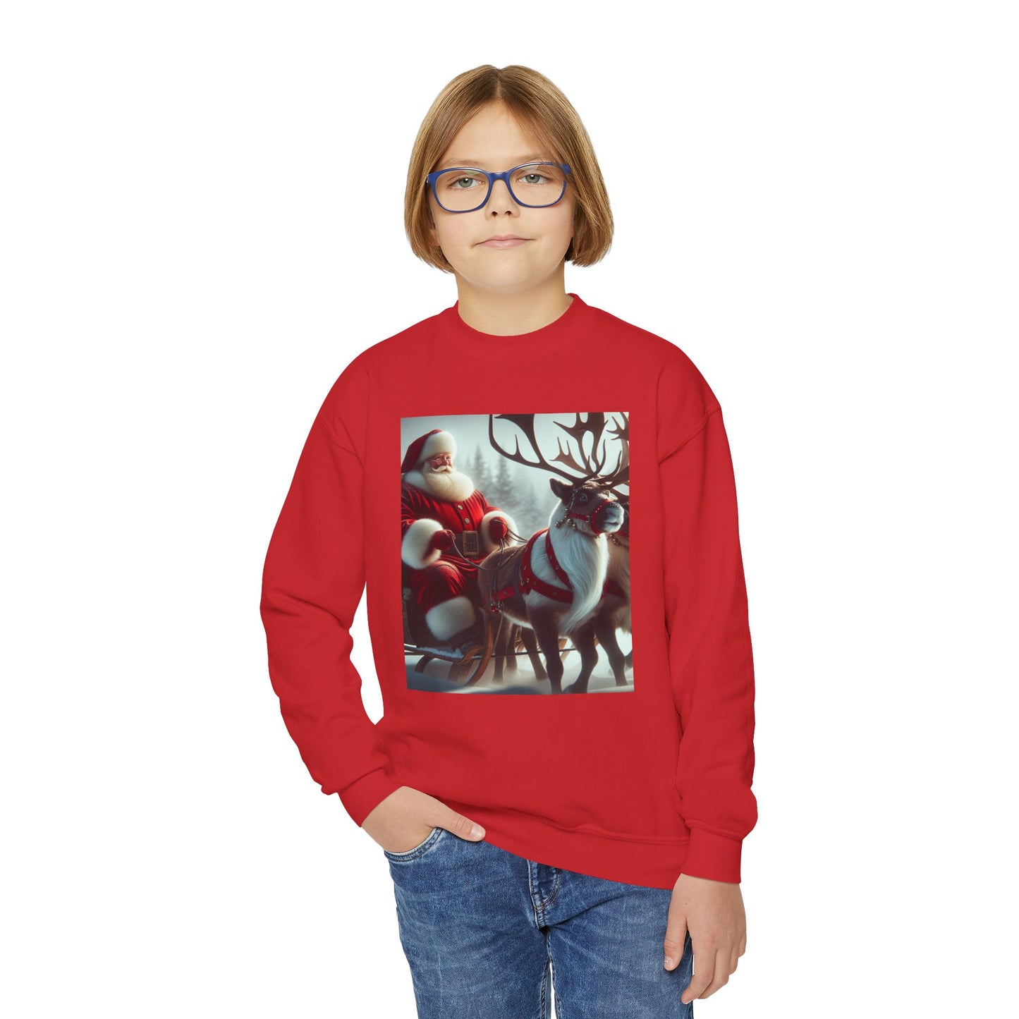 Youth Crewneck Sweatshirt (Santa/Reindeer)