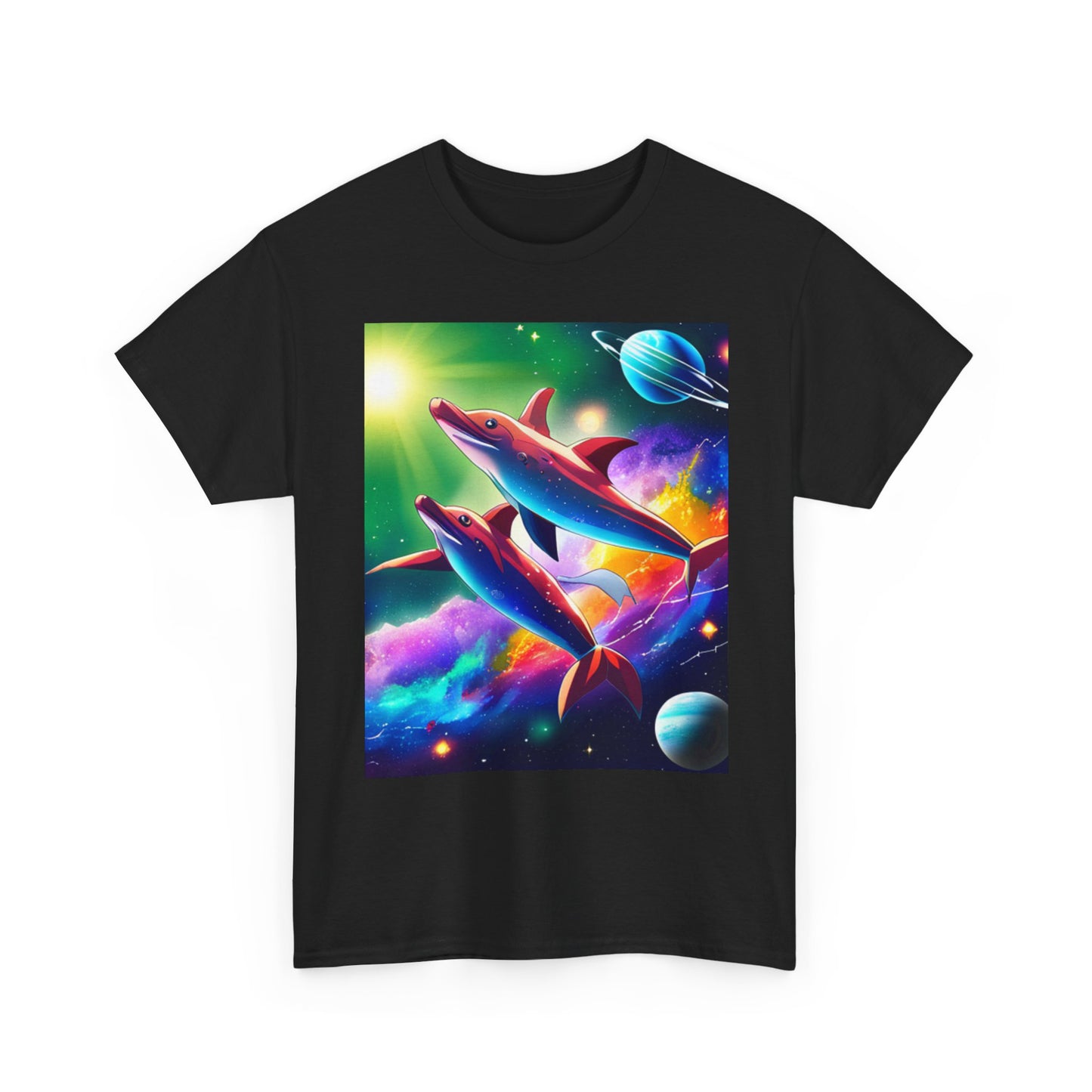 Unisex Heavy Cotton Tee (Dolphin space)