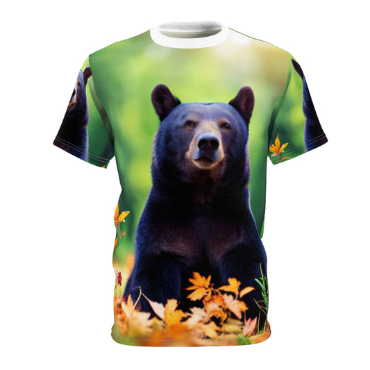 Unisex Cut & Sew Tee (AOP) (Black Bear)