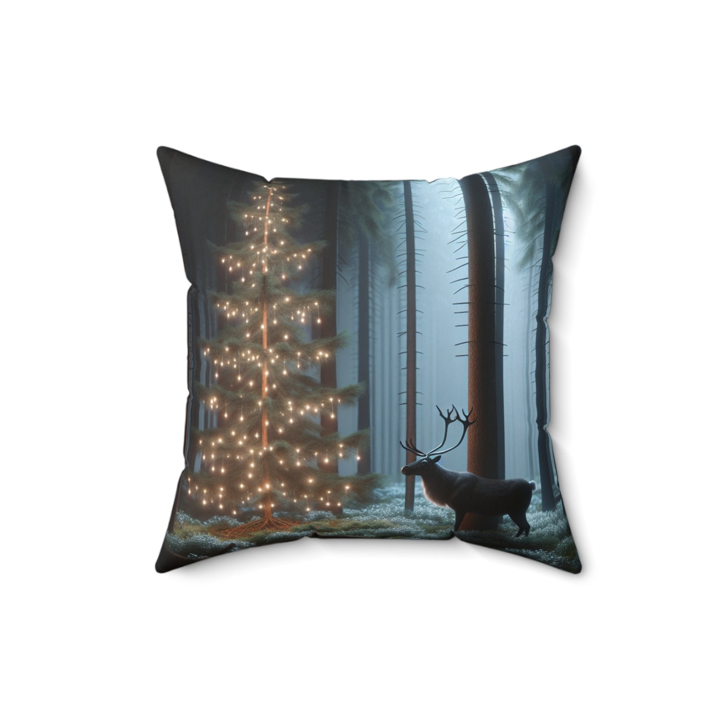 Spun Polyester Square Pillow (Reindeer)