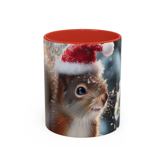 Accent Coffee Mug (11, 15oz) (Santa Squirrel)