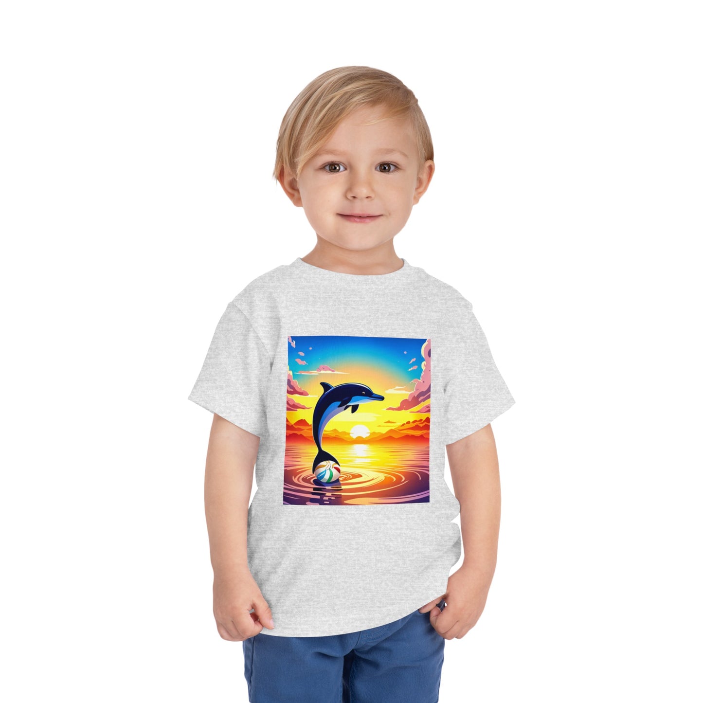 Toddler Short Sleeve Tee (Dolphin Beach Ball)