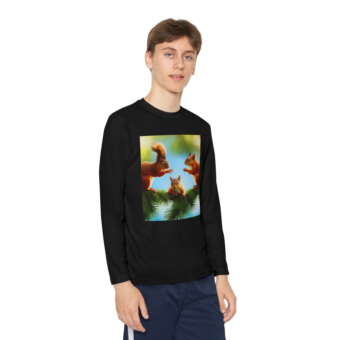Youth Long Sleeve Competitor Tee (Squirrels)