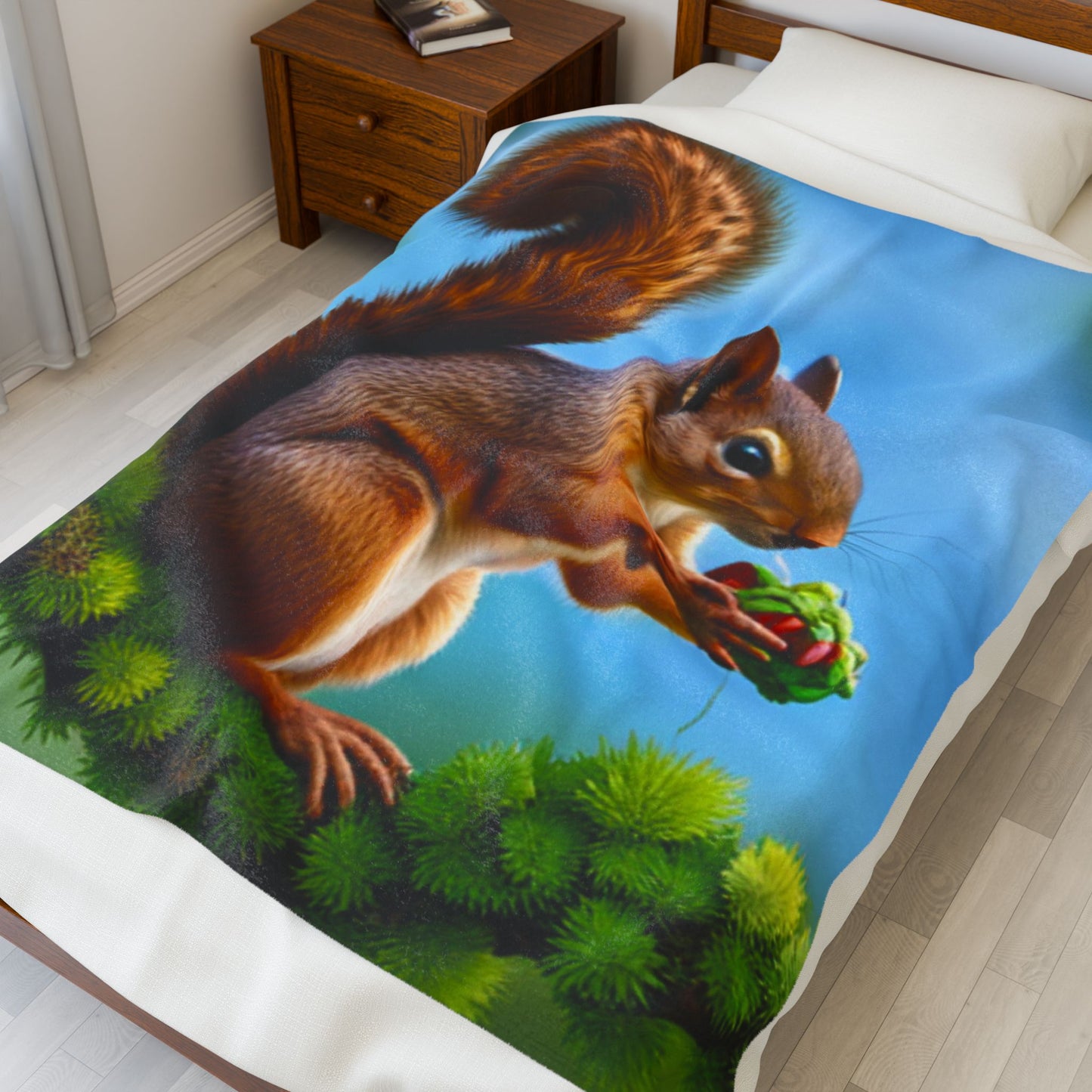 Velveteen Plush Blanket (Squirrel)