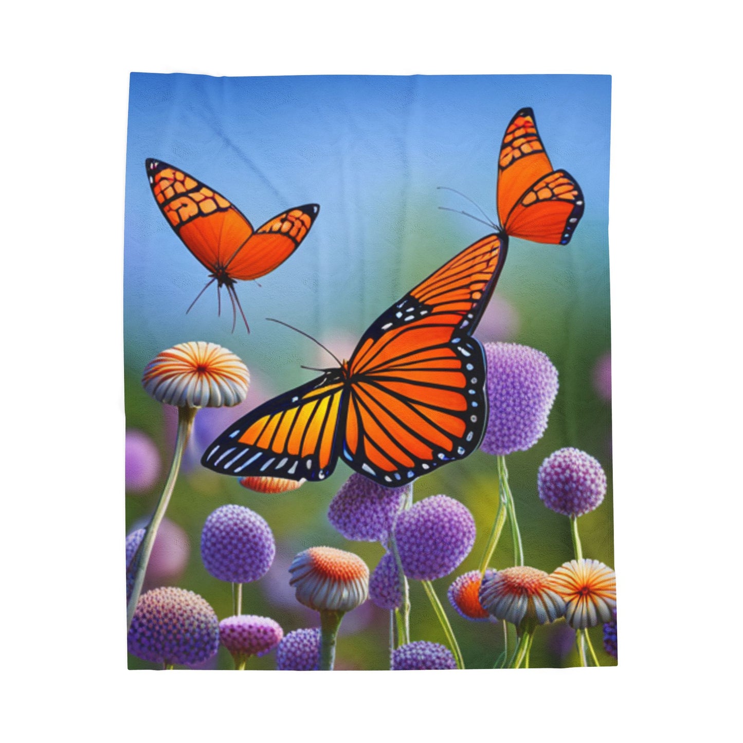 Velveteen Plush Blanket (Monarch Butterflies)