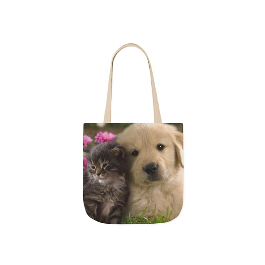 Canvas Tote Bag, 5-Color Straps (Dog/Cat)