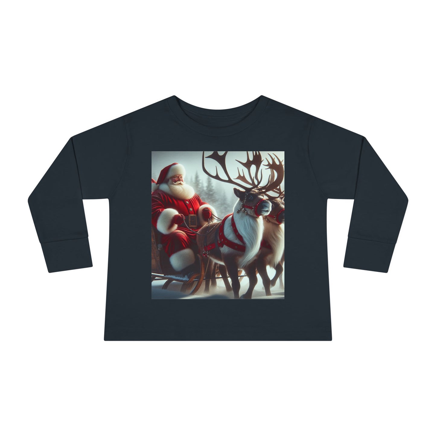 Toddler Long Sleeve Tee (Santa/Reindeer)