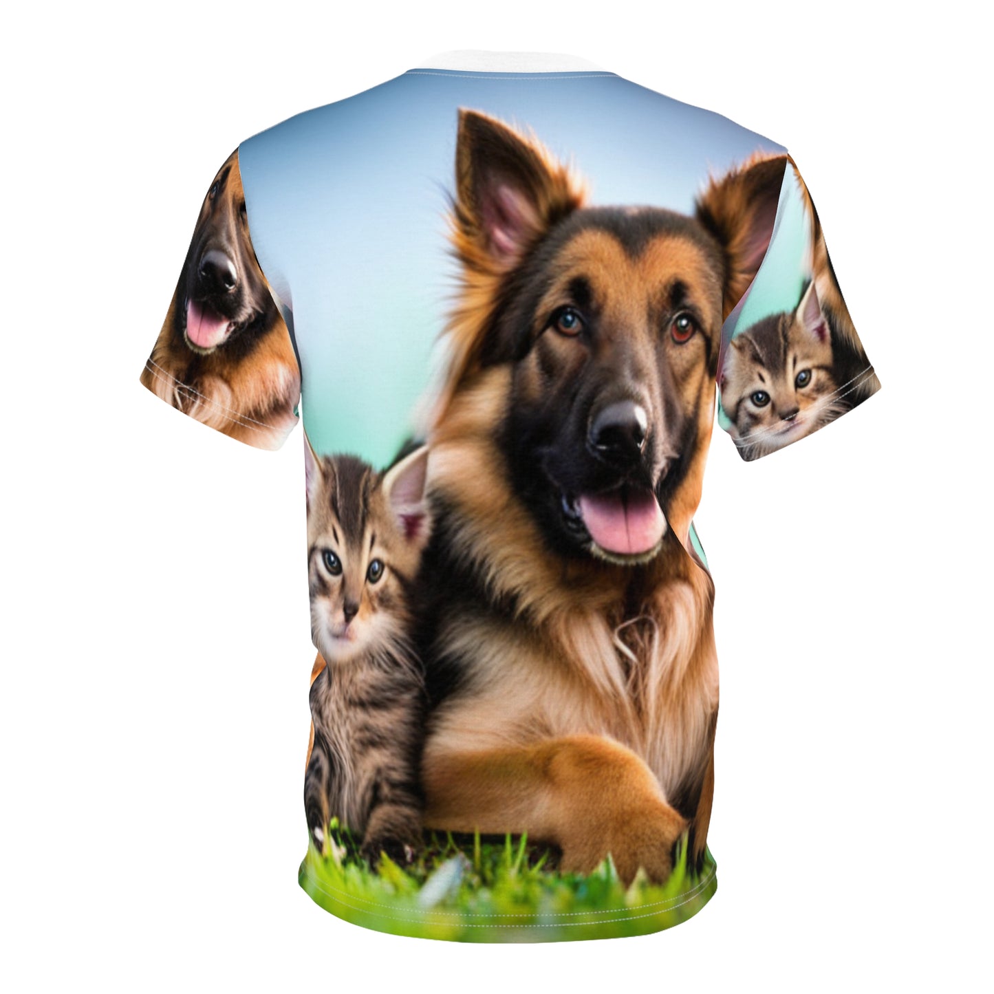 Unisex Cut & Sew Tee (AOP) (German Shephard)