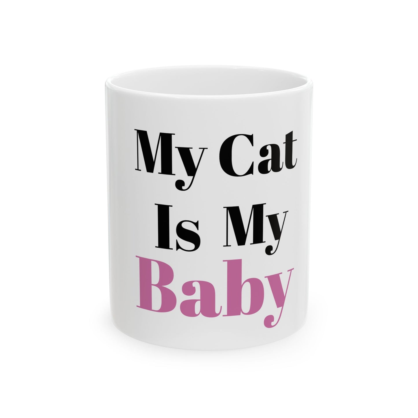 Ceramic Mug, 11oz (Cat Pink)
