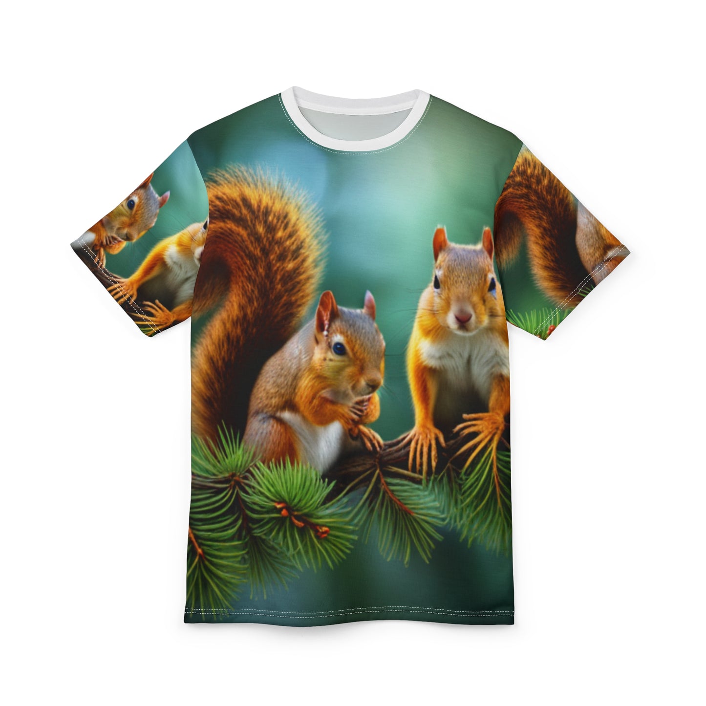 Unisex Cut & Sew Tee (AOP) (Squirrels)