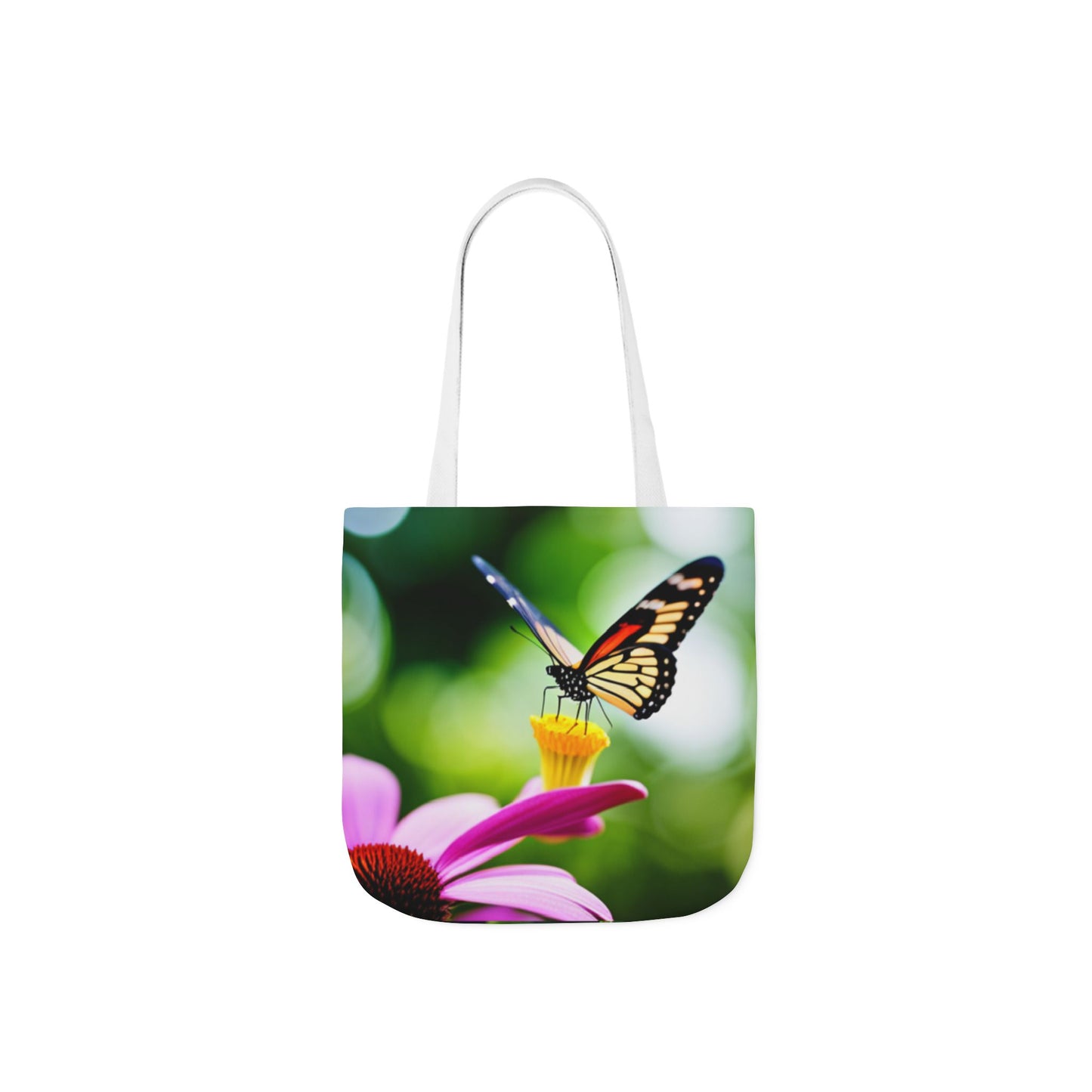 Canvas Tote Bag, 5-Color Straps (Butterflies)