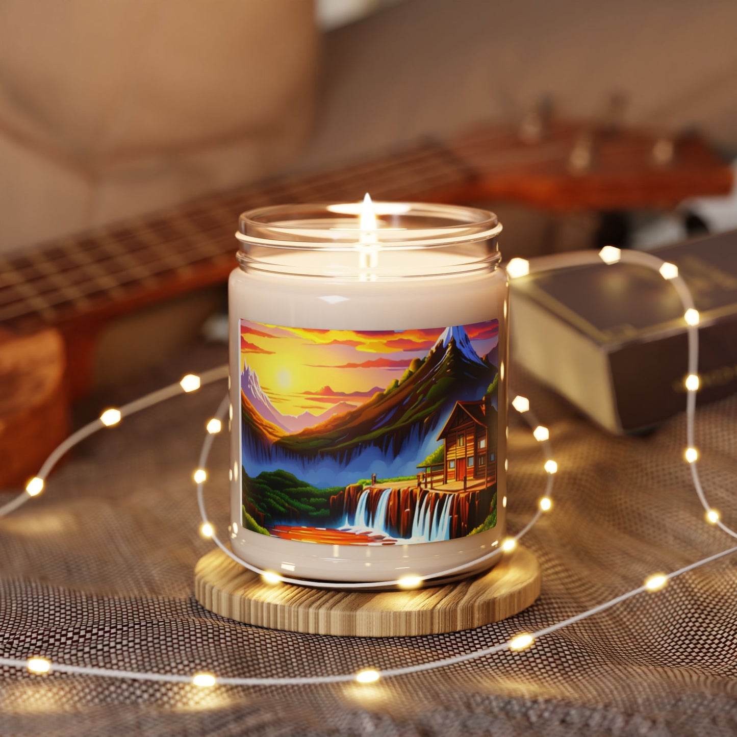 Scented Soy Candle, 9oz (Waterfall/Cabin)