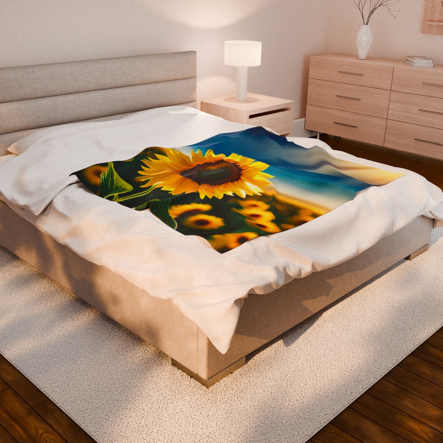 Velveteen Plush Blanket (Sunflower)