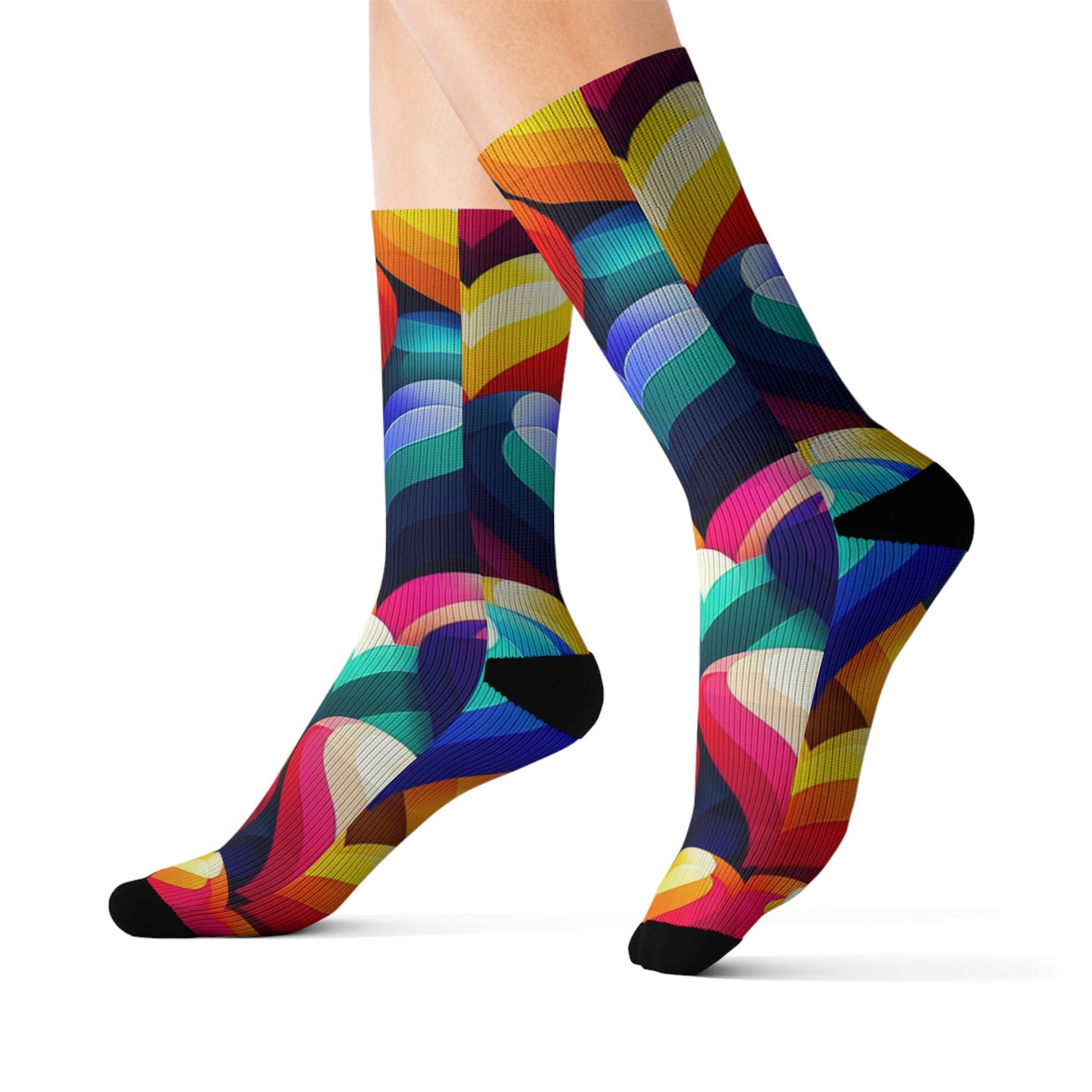 Sublimation Socks (Colorful Hearts)