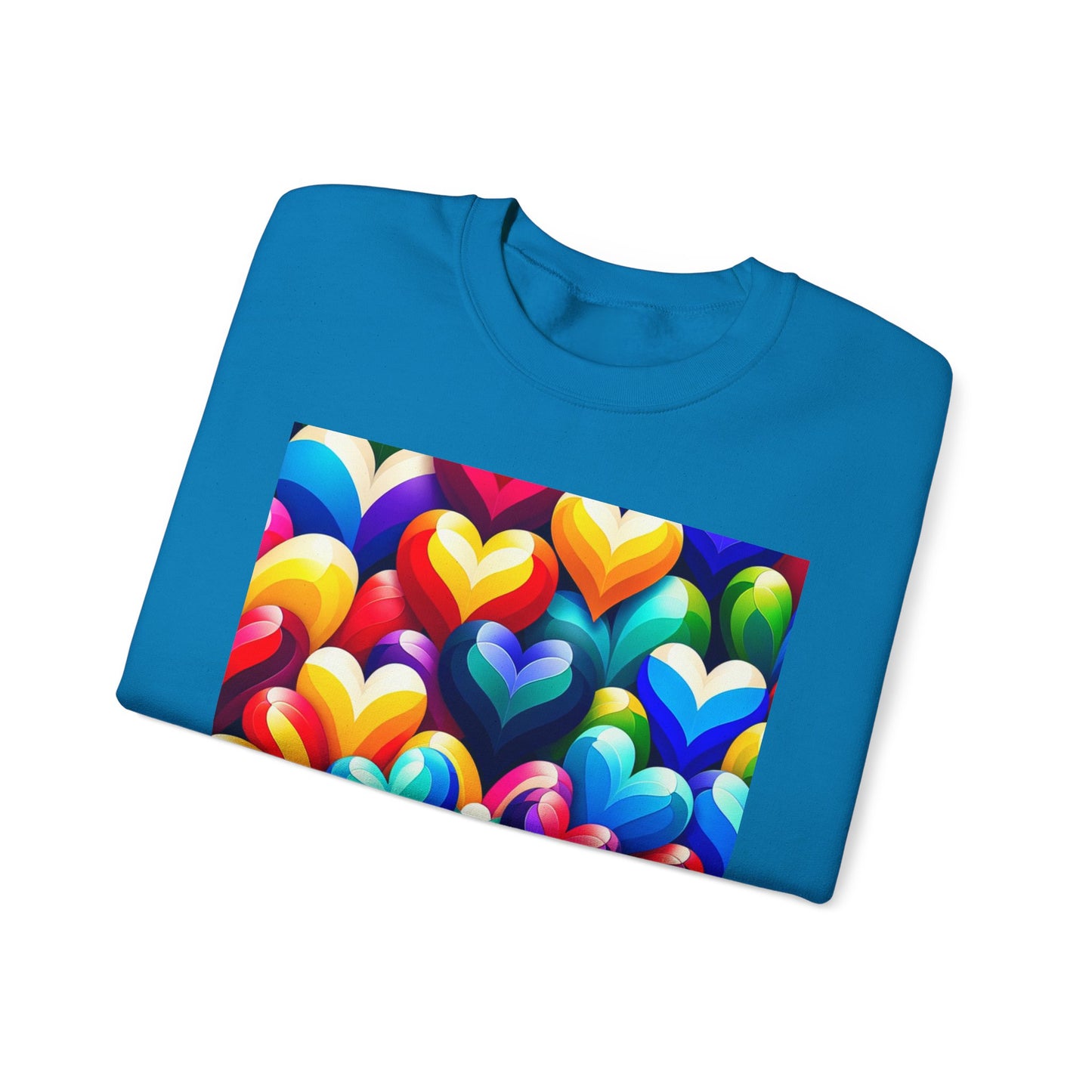 Unisex Heavy Blend™ Crewneck Sweatshirt (Colorful Hearts)