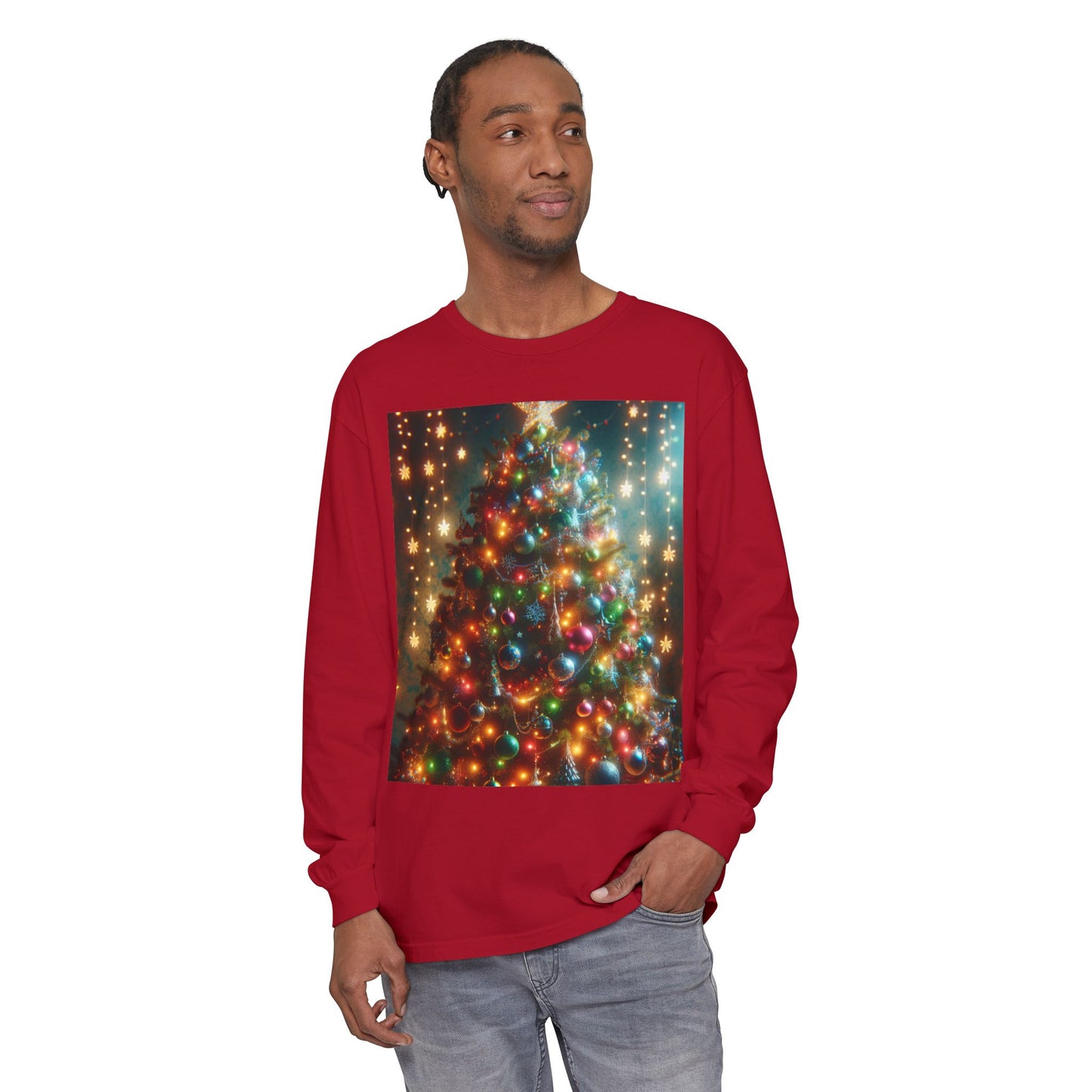 Unisex Garment-dyed Long Sleeve T-Shirt  (Tree)
