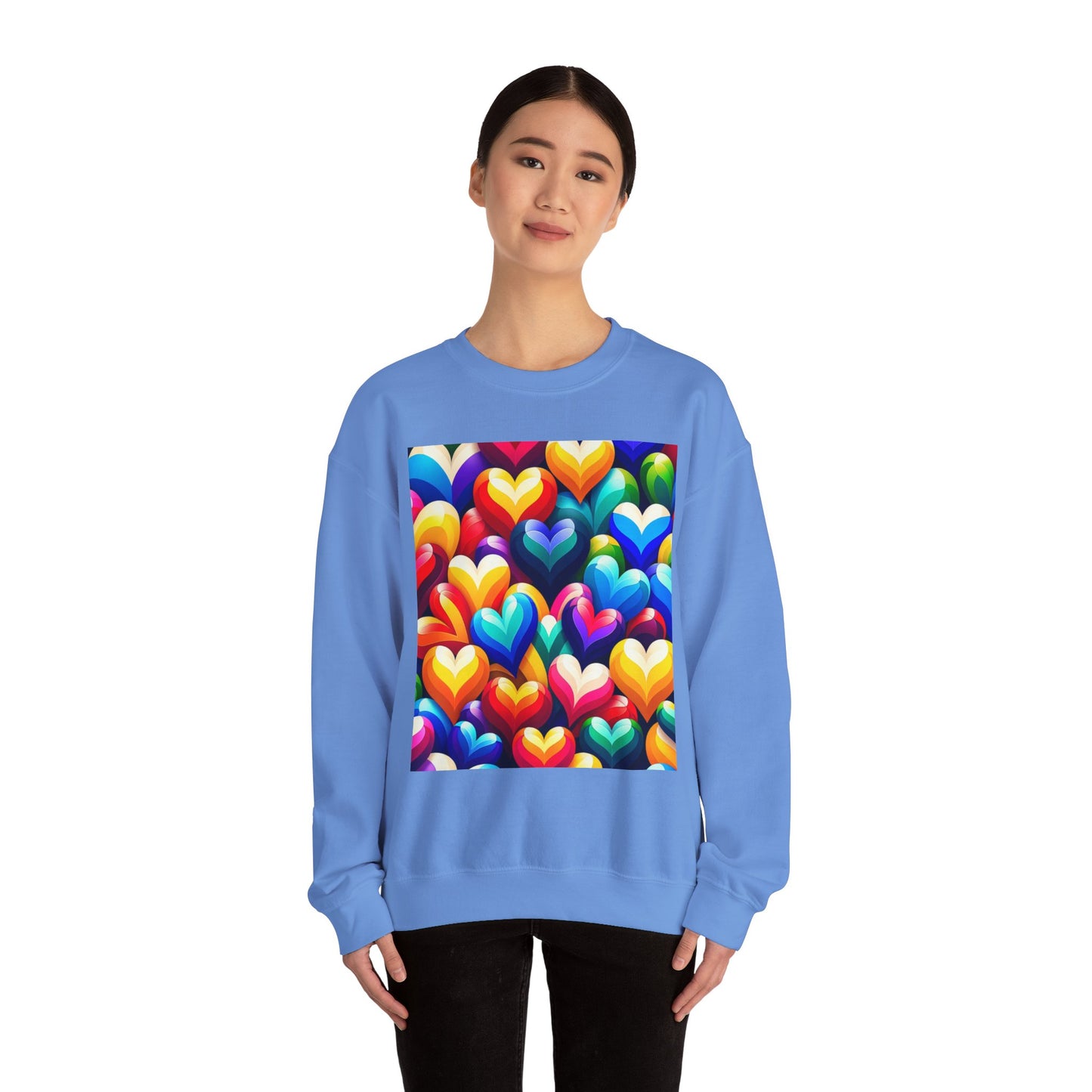 Unisex Heavy Blend™ Crewneck Sweatshirt (Colorful Hearts)