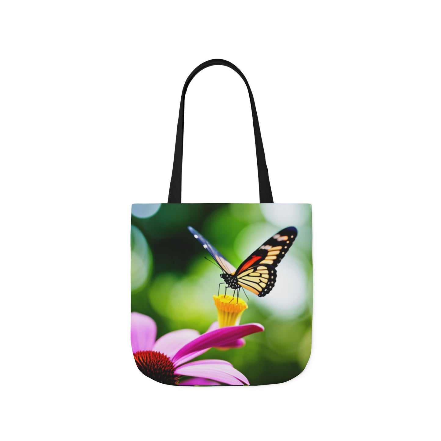 Canvas Tote Bag, 5-Color Straps (Butterflies)