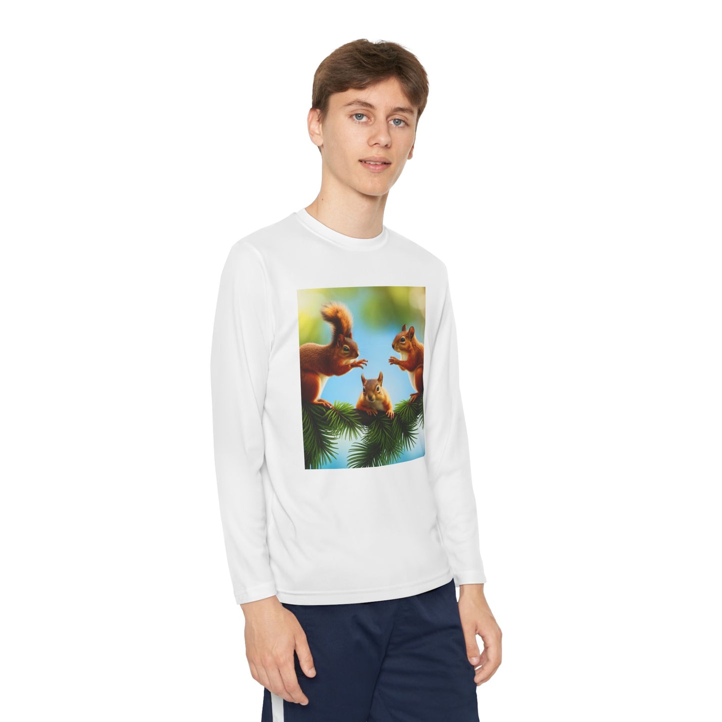 Youth Long Sleeve Competitor Tee (Squirrels)