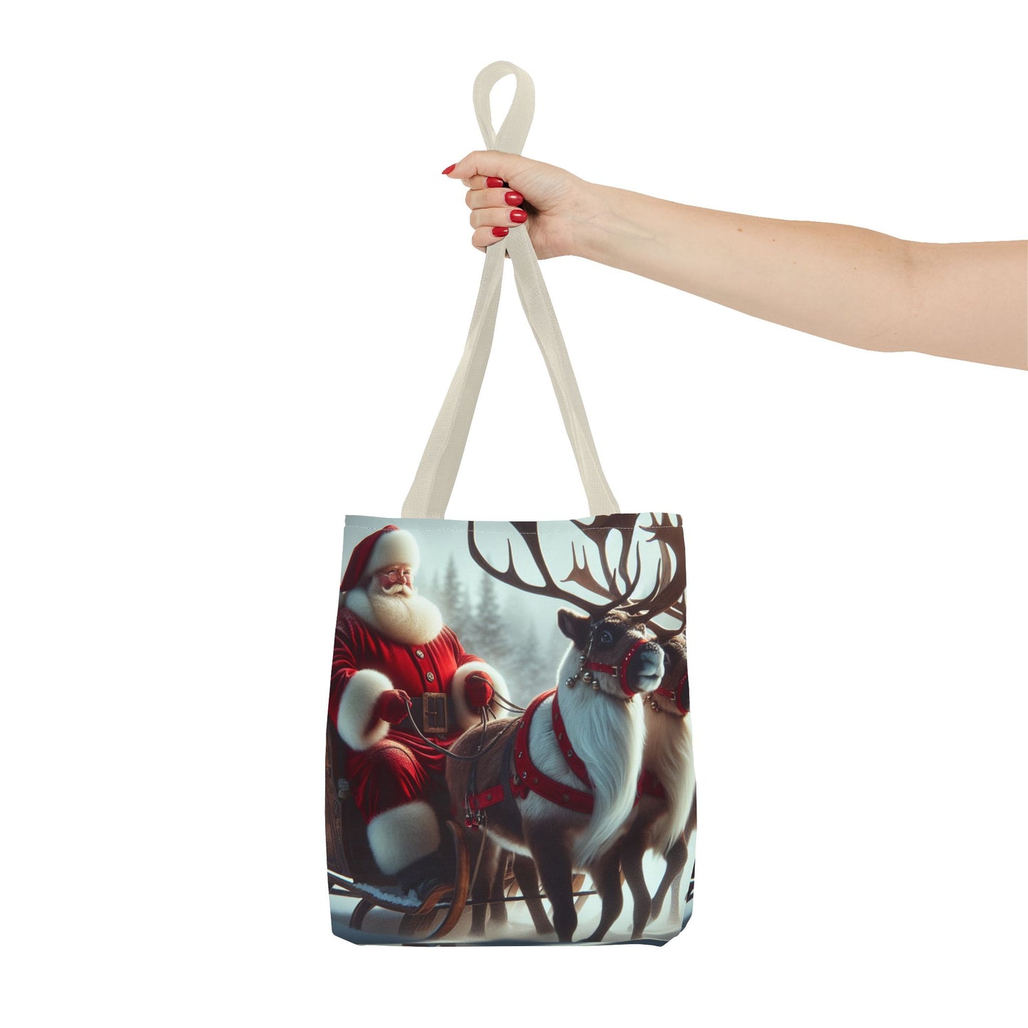 Tote Bag (AOP) (Santa/Reindeer)