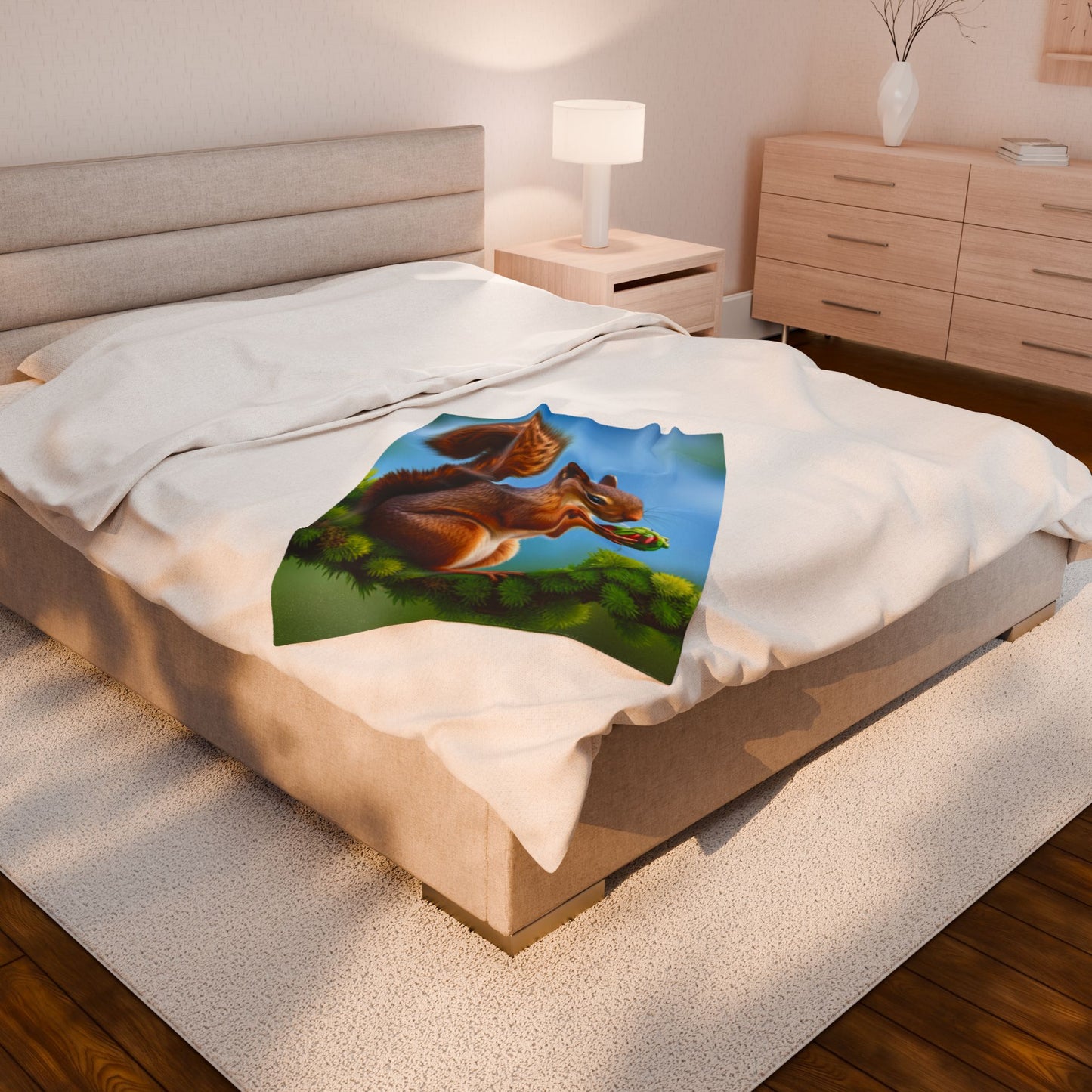 Velveteen Plush Blanket (Squirrel)