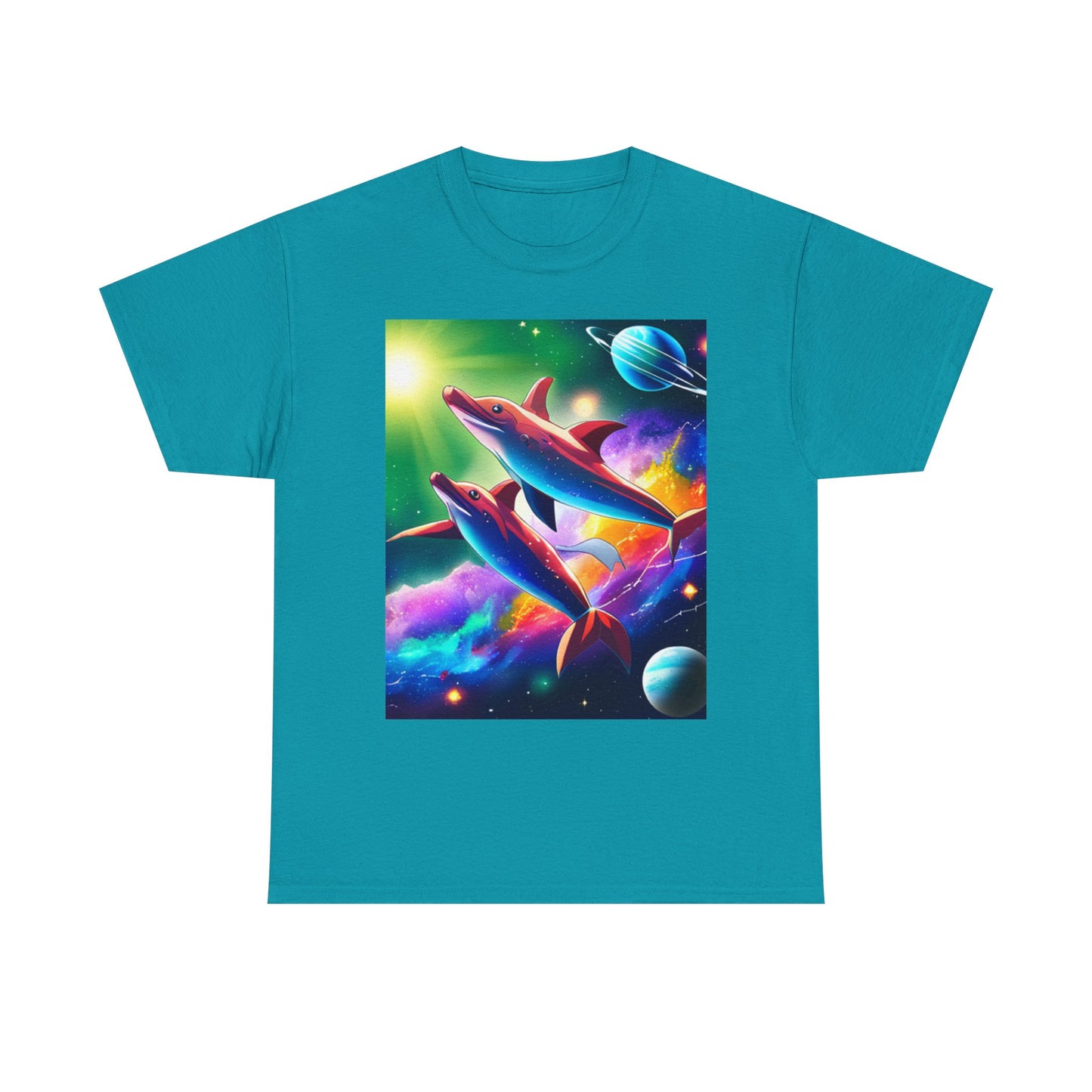 Unisex Heavy Cotton Tee (Dolphin space)