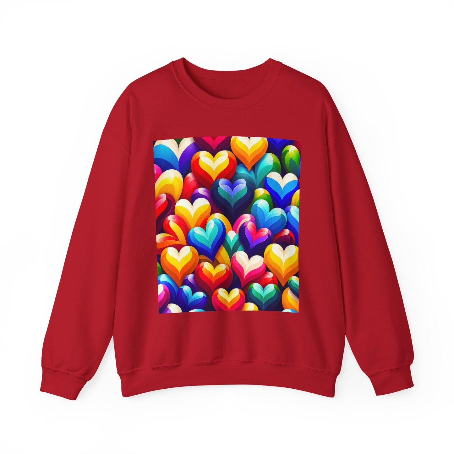 Unisex Heavy Blend™ Crewneck Sweatshirt (Colorful Hearts)