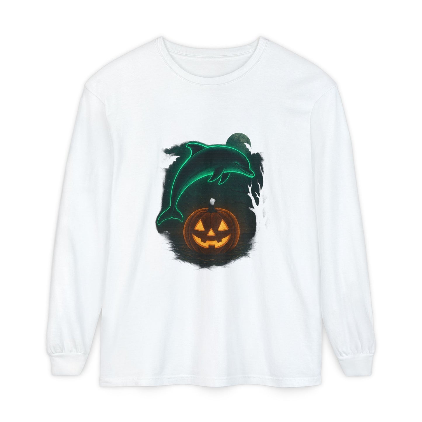 Spooky Dolphin Halloween Long Sleeve Tee