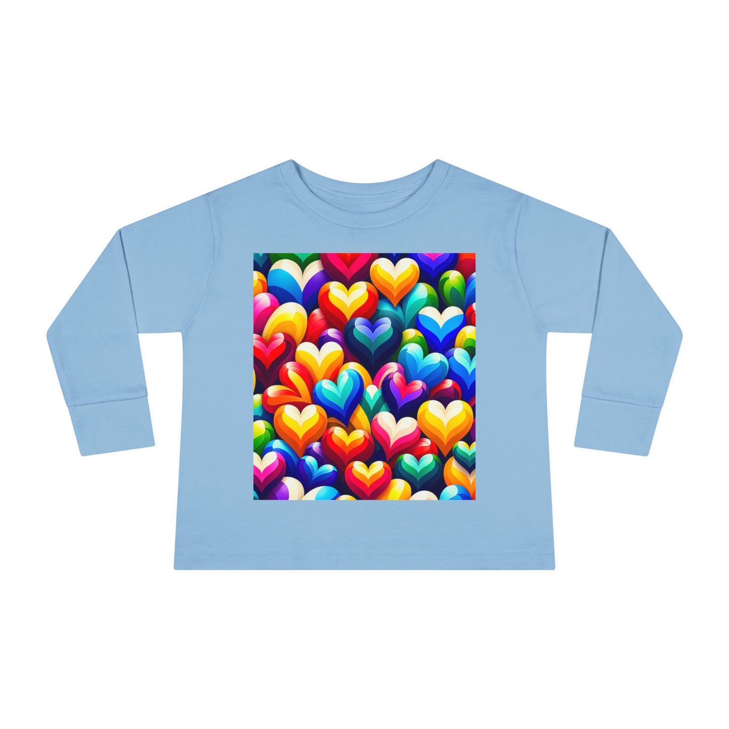 Toddler Long Sleeve Tee (Colorful Hearts)