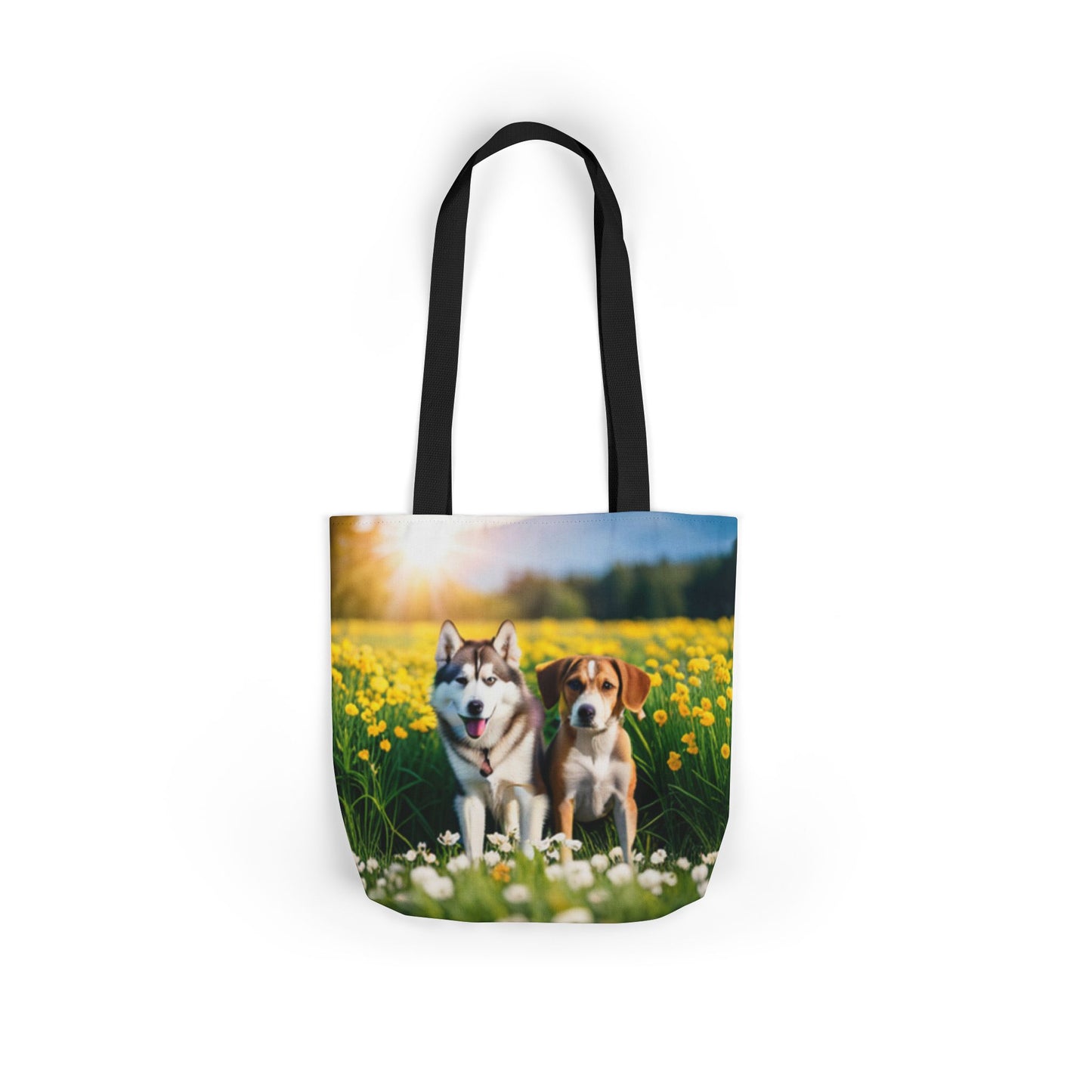 Canvas Tote Bag, 5-Color Straps (Husky/Beagle)