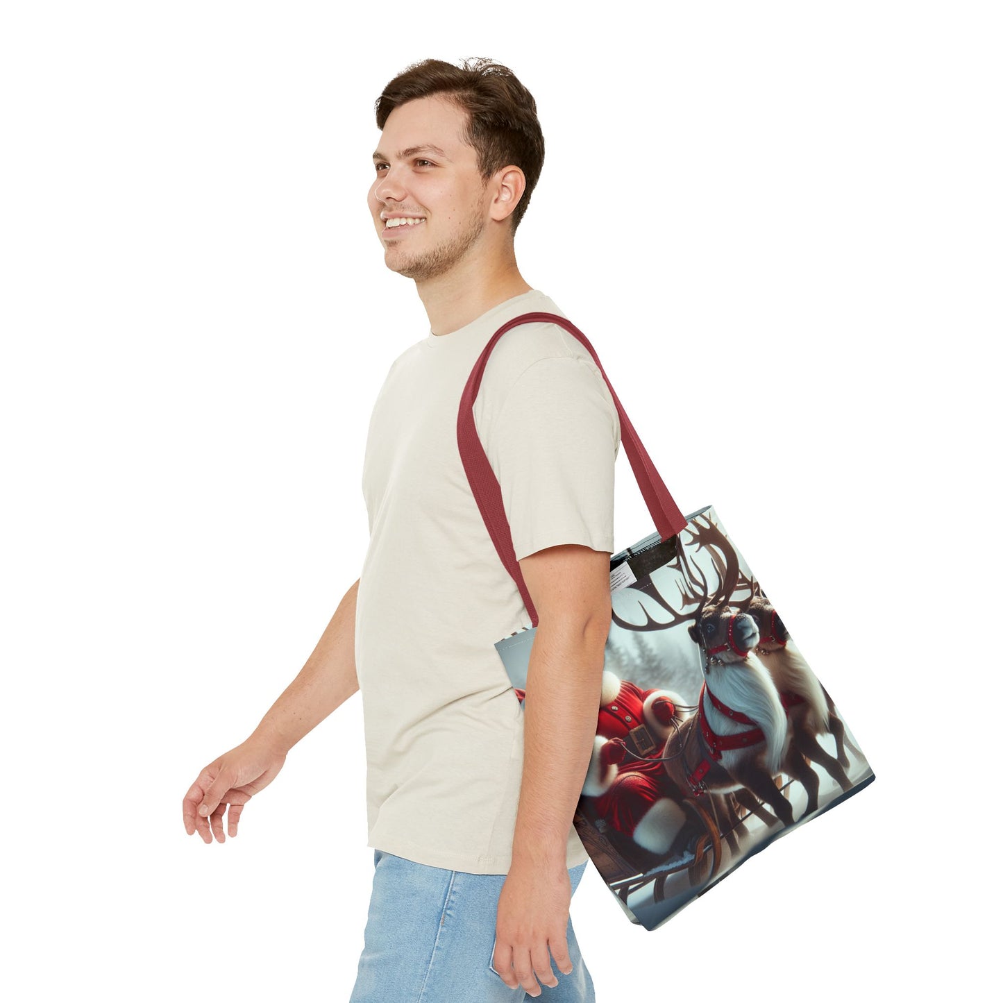 Tote Bag (AOP) (Santa/Reindeer)
