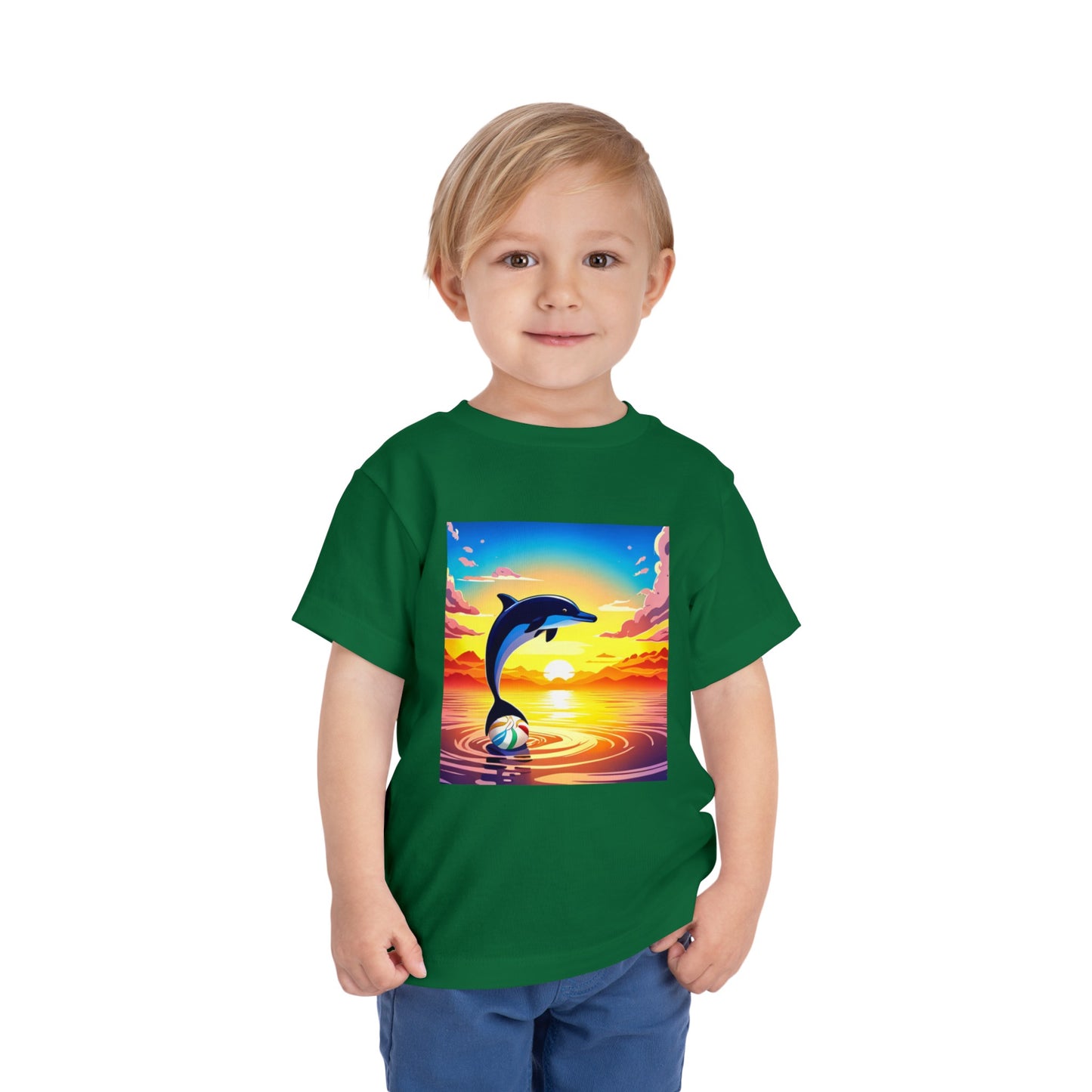 Toddler Short Sleeve Tee (Dolphin Beach Ball)