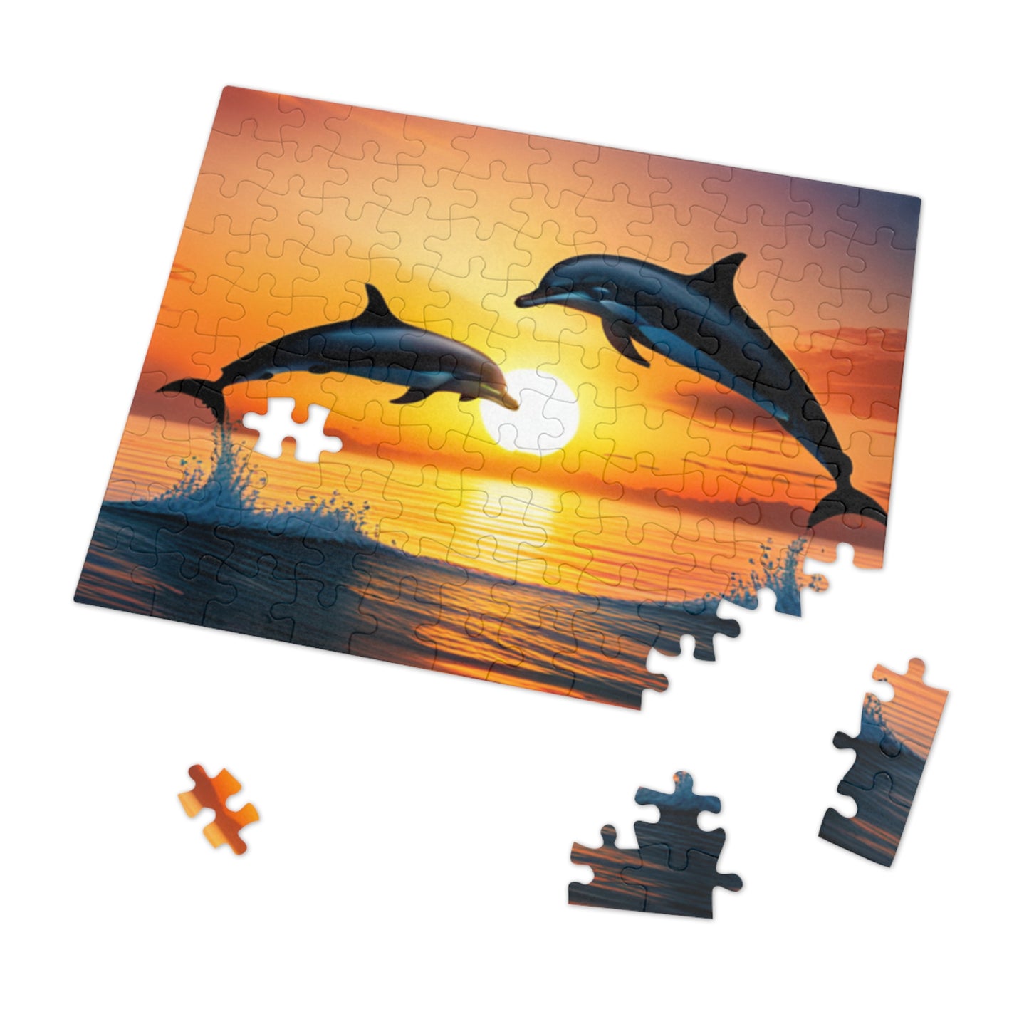 Jigsaw Puzzle (30, 110, 252, 500,1000-Piece) (Dolphins)