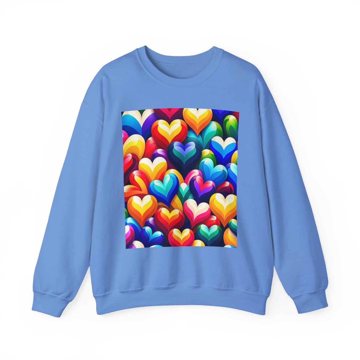 Unisex Heavy Blend™ Crewneck Sweatshirt (Colorful Hearts)