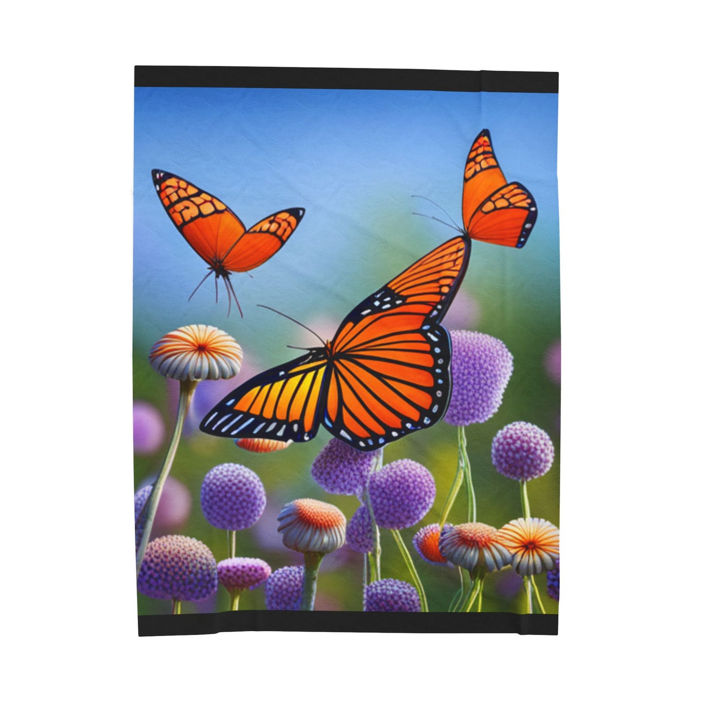 Velveteen Plush Blanket (Monarch Butterflies)