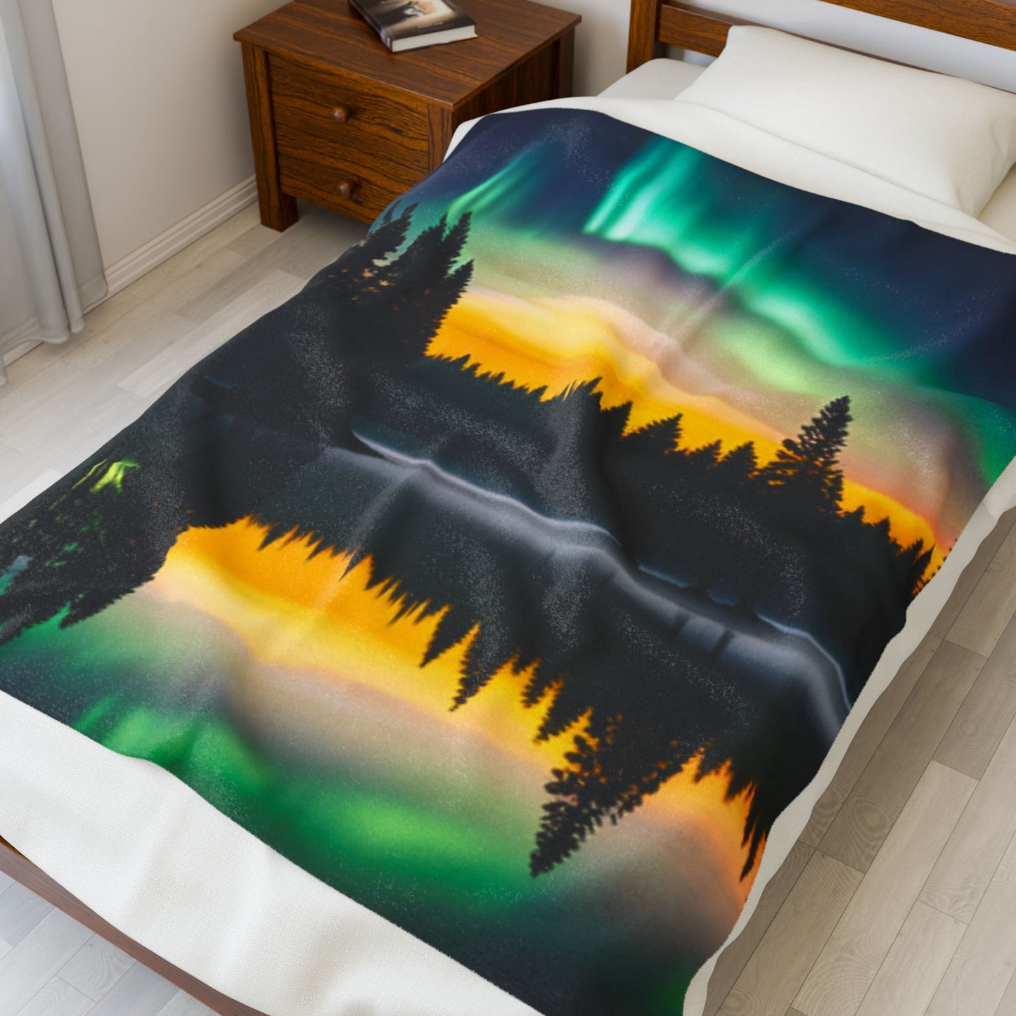Velveteen Plush Blanket (Northern Lights)