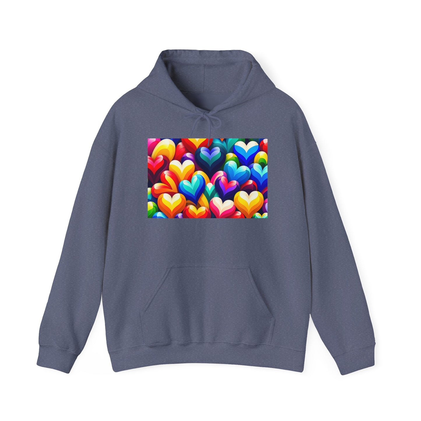 Unisex Heavy Blend™ Hooded Sweatshirt (Colorful Hearts)